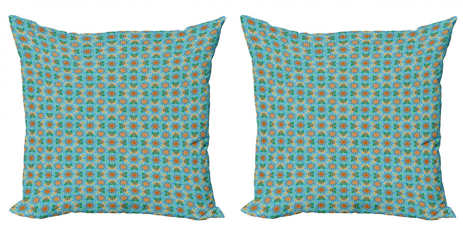 Kissenbezüge Modern Accent Doppelseitiger Digitaldruck, Abakuhaus (2 Stück), marokkanisch Floral Starry Ornament