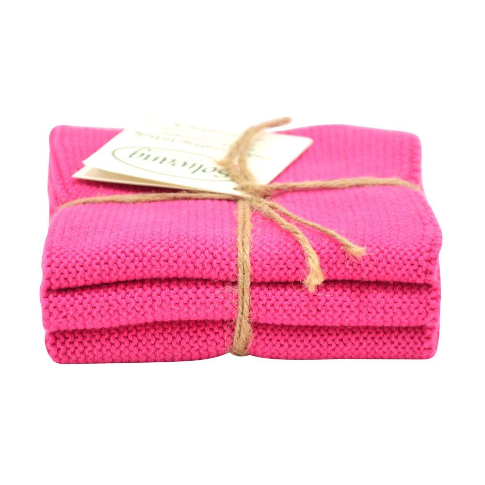 3er Baumwolle Wischtuch Staubwischer Waschlappen Solwang - SOLWANG aus rosa Küchentuch PINK
