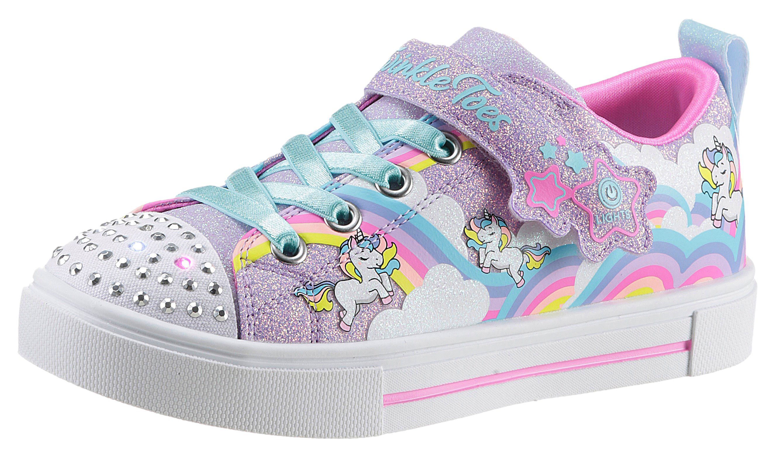 Skechers Kids TWINKLE SPARKS - JUMPIN CLOUDS Sneaker mit Glitzersteinchen, Freizeitschuh, Halbschuh, Schnürschuh