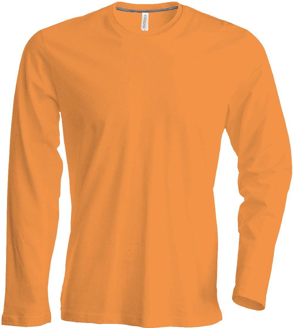 enzymgewaschen orange Kariban Rundhalsshirt K359 T-Shirt langarm Herren Kariban
