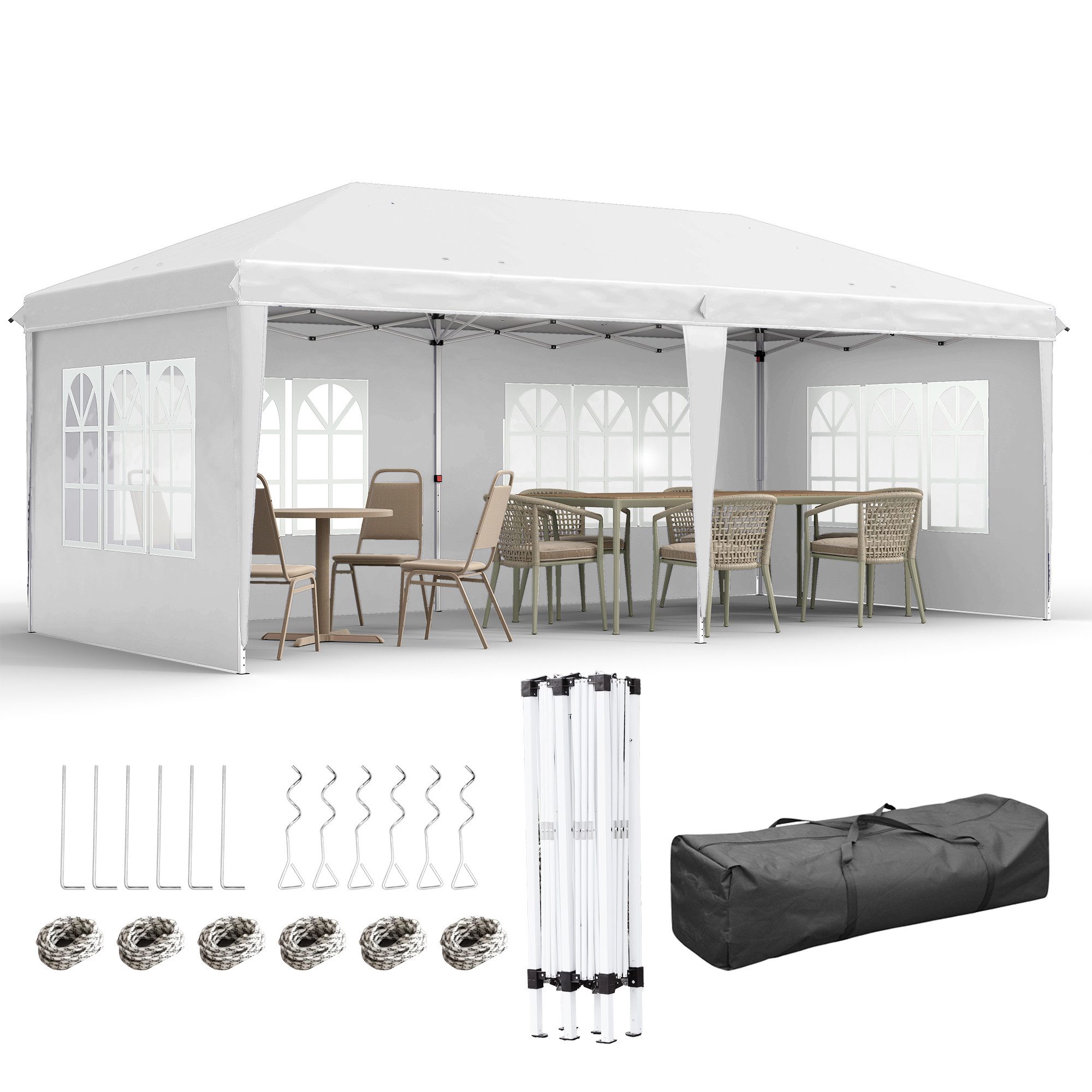 Outsunny Faltpavillon Partyzelt mit UV-Schutz, mit günstig online kaufen