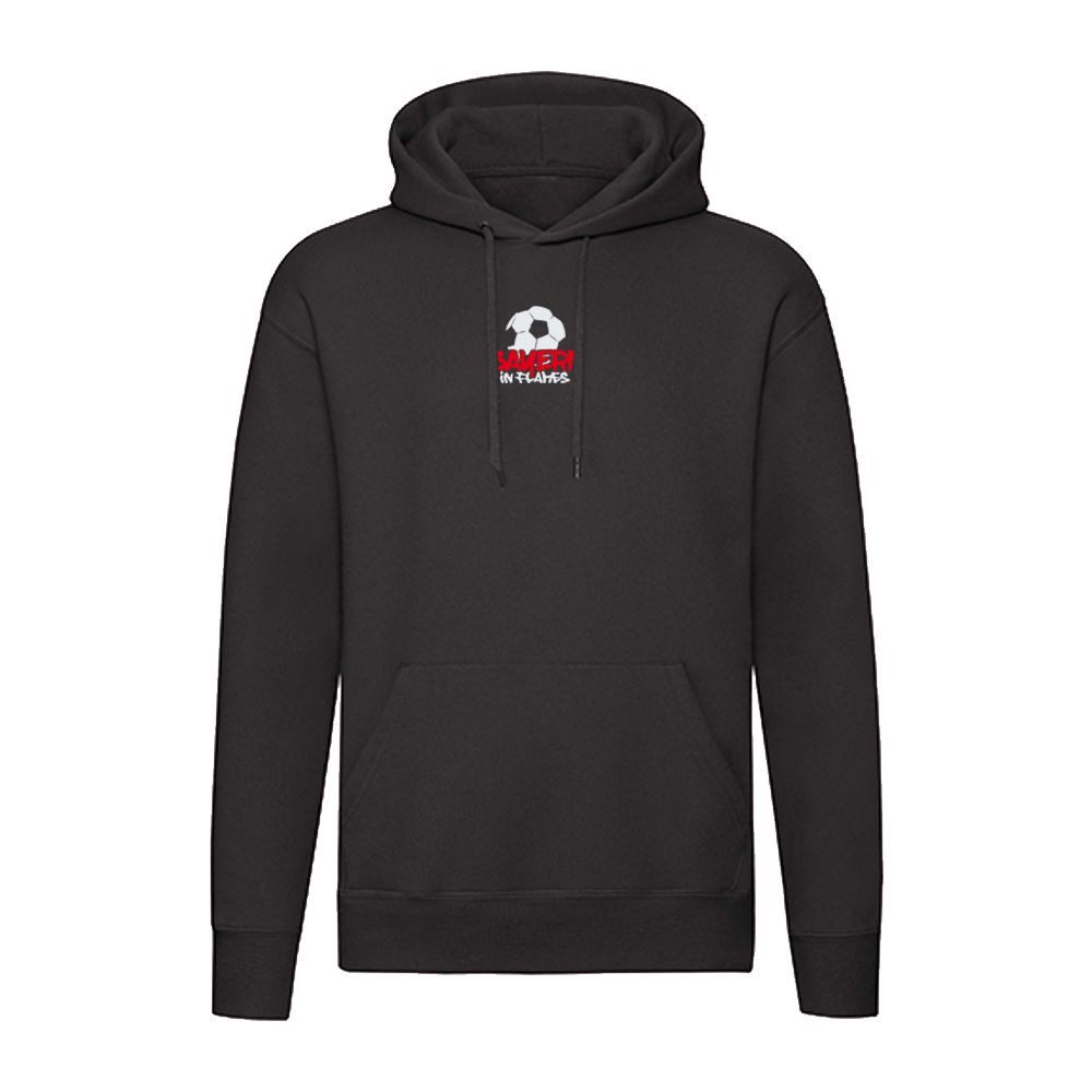G-graphics Hoodie Bayern in flames – Feuer-Fussball – mit Front- & Backprint Unisex Pullover mit einem Motiv für den echten Fan