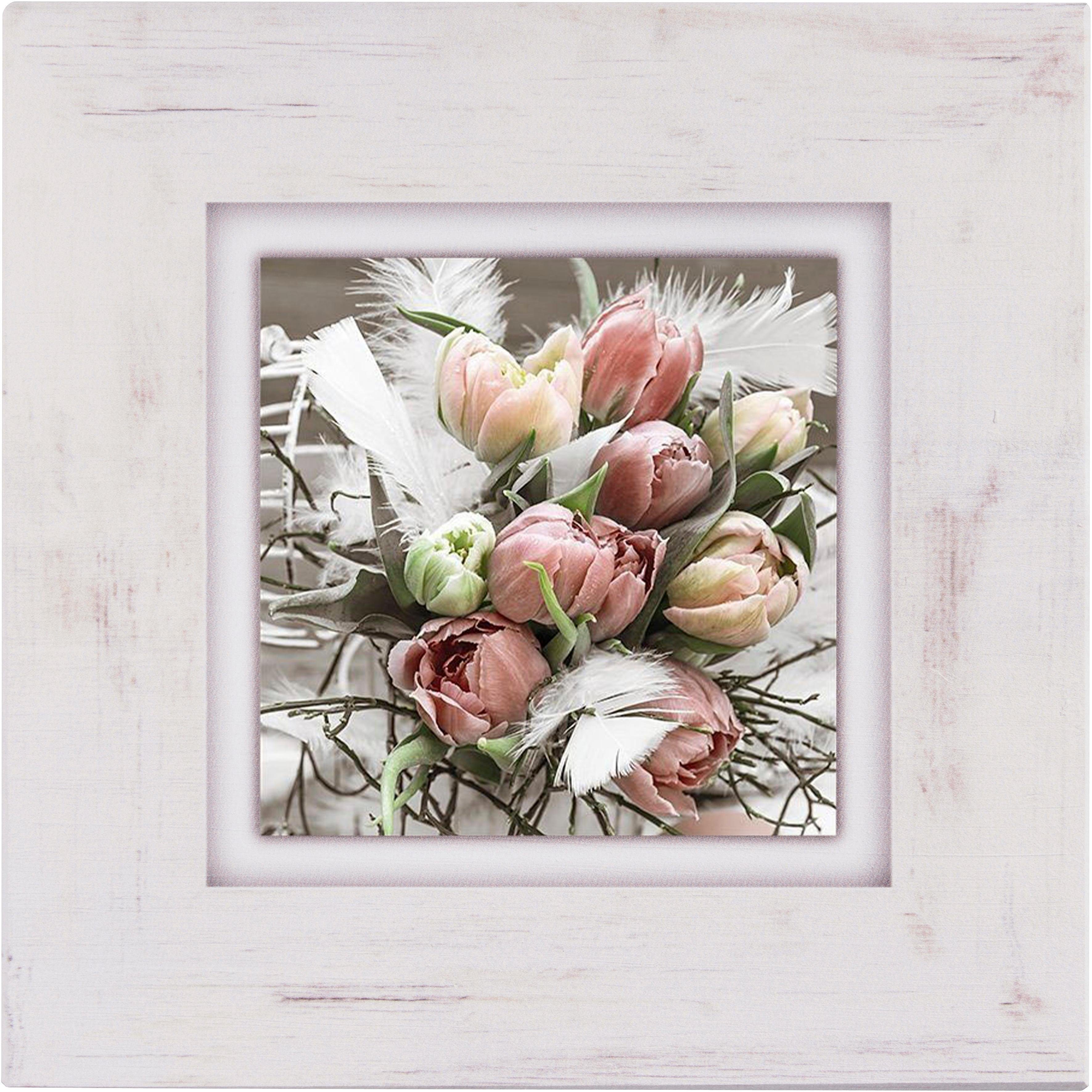 Home affaire Holzbild »Tulpenstrauß«, 40/40 cm-HomeTrends