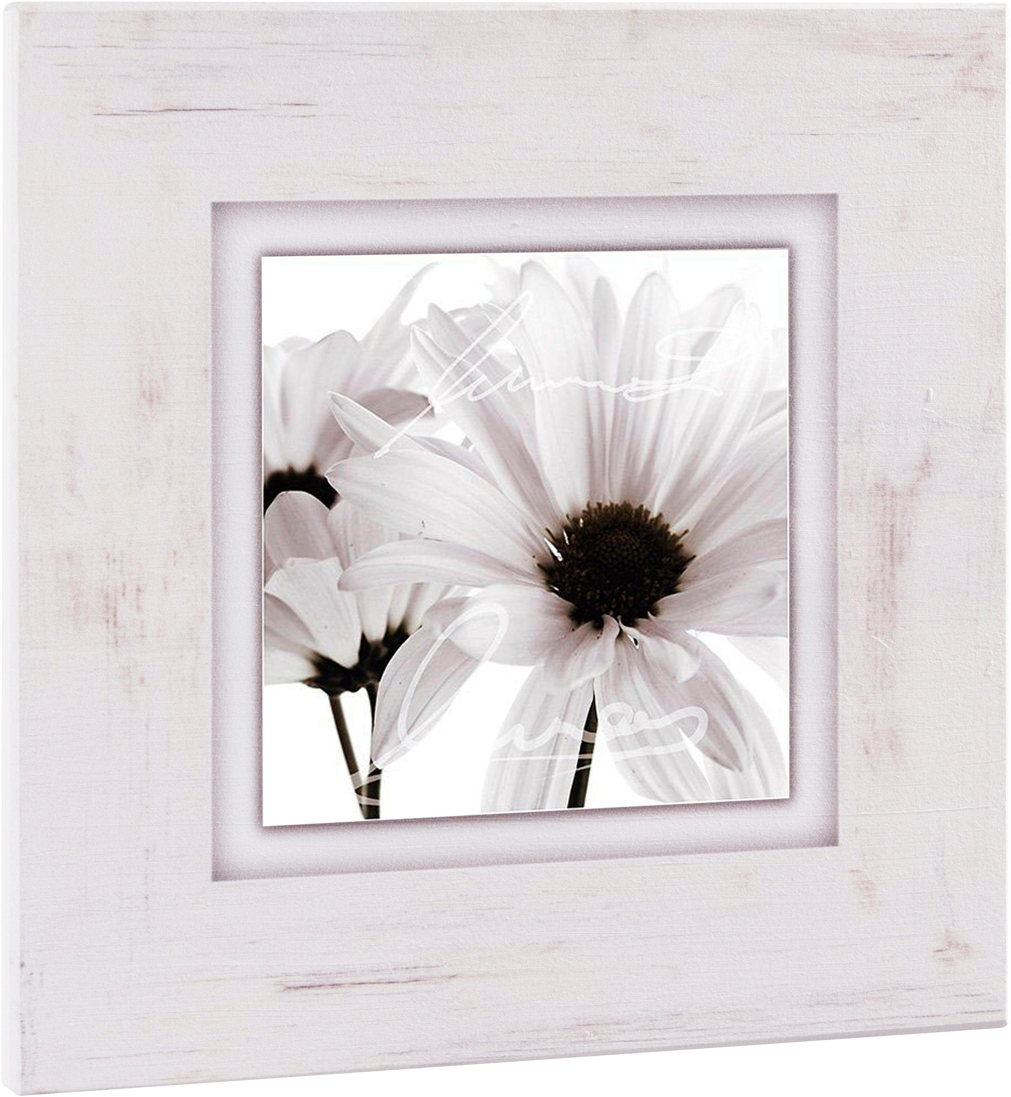 Home affaire Holzbild »Weiße Blüten«, 40/40 cm-Otto