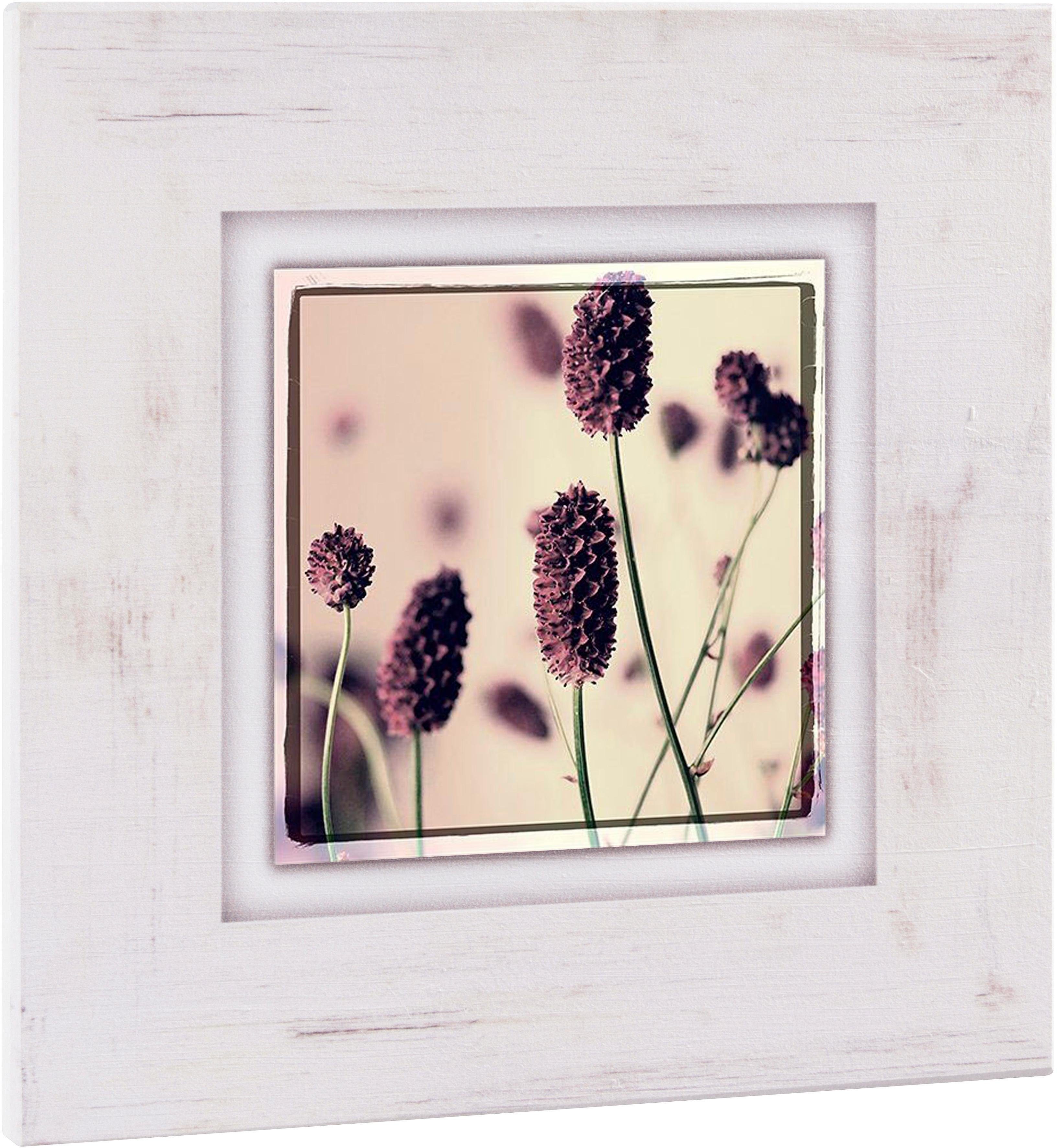 Home affaire Holzbild »Gräser mit Blüten«, 40/40 cm-Otto