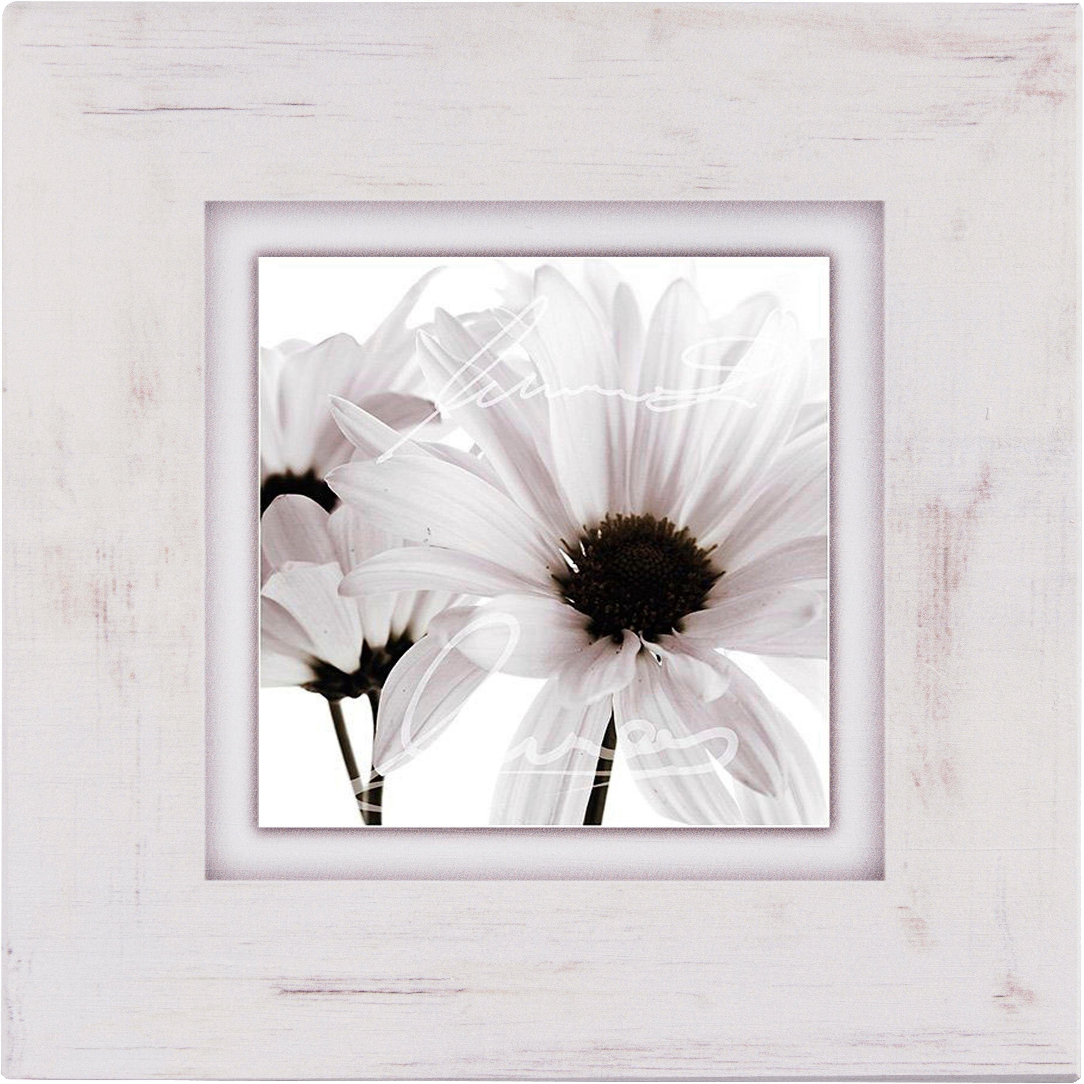 Home affaire Holzbild »Weiße Blüten«, 40/40 cm-HomeTrends