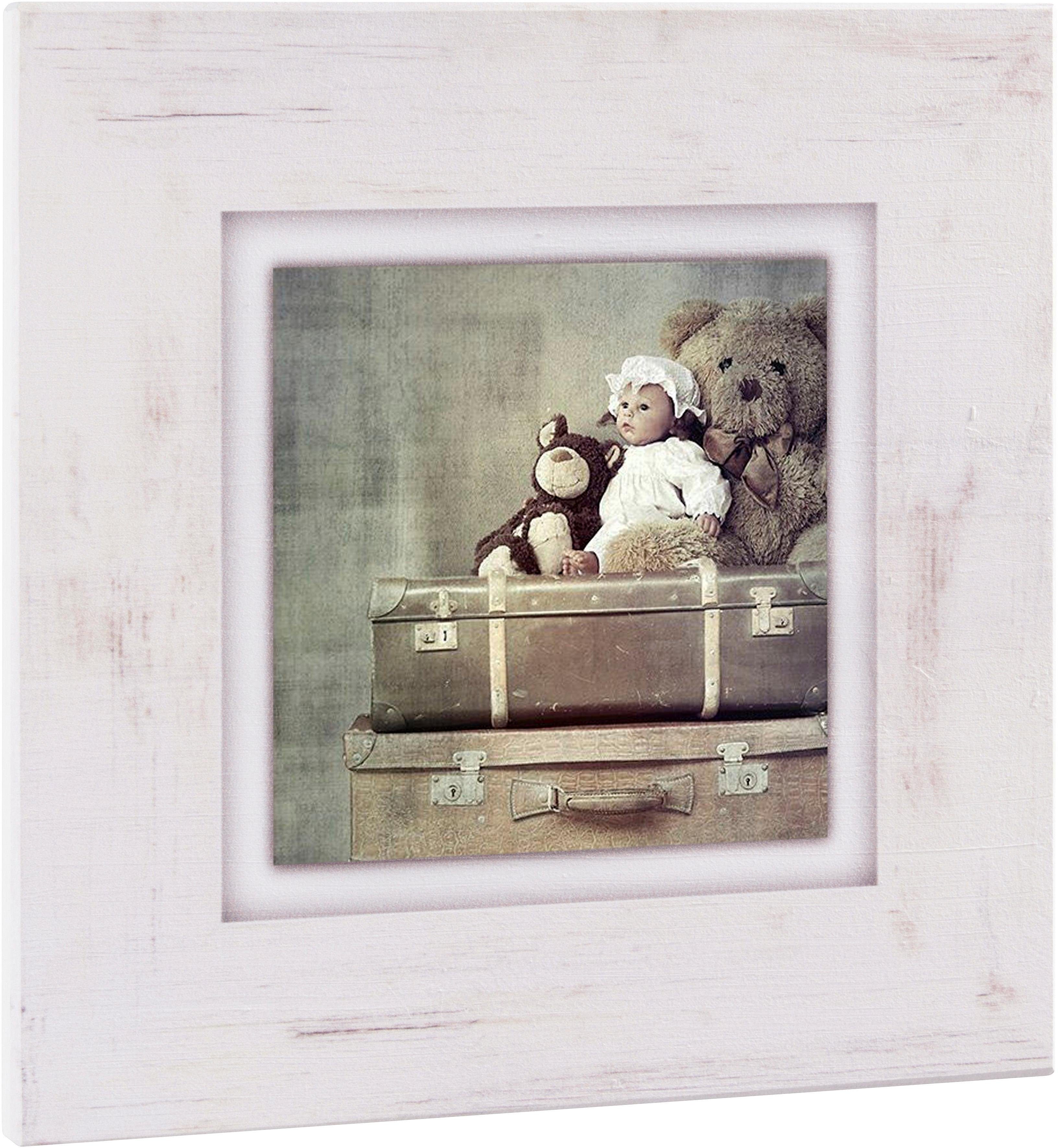 Home affaire Holzbild »Kuscheltiere auf Koffer«, 40/40 cm-Otto