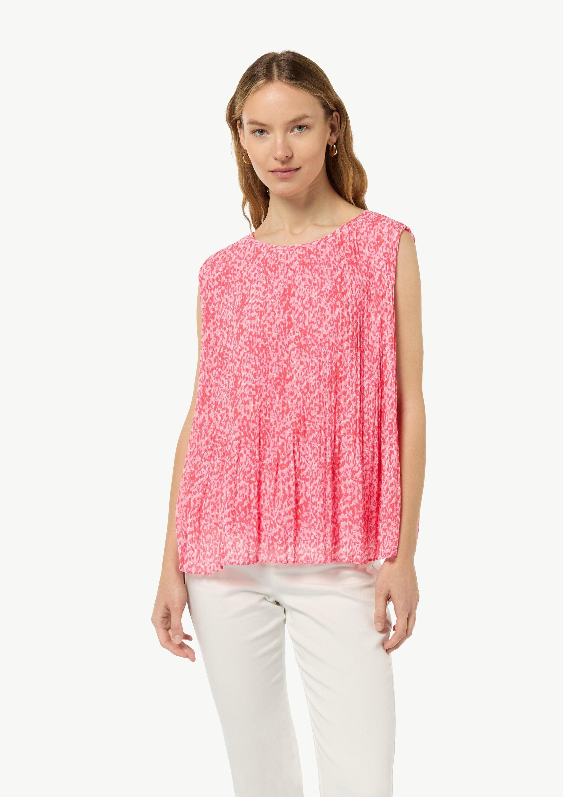 comma Blusentop Bluse Plissierte Chiffonbluse