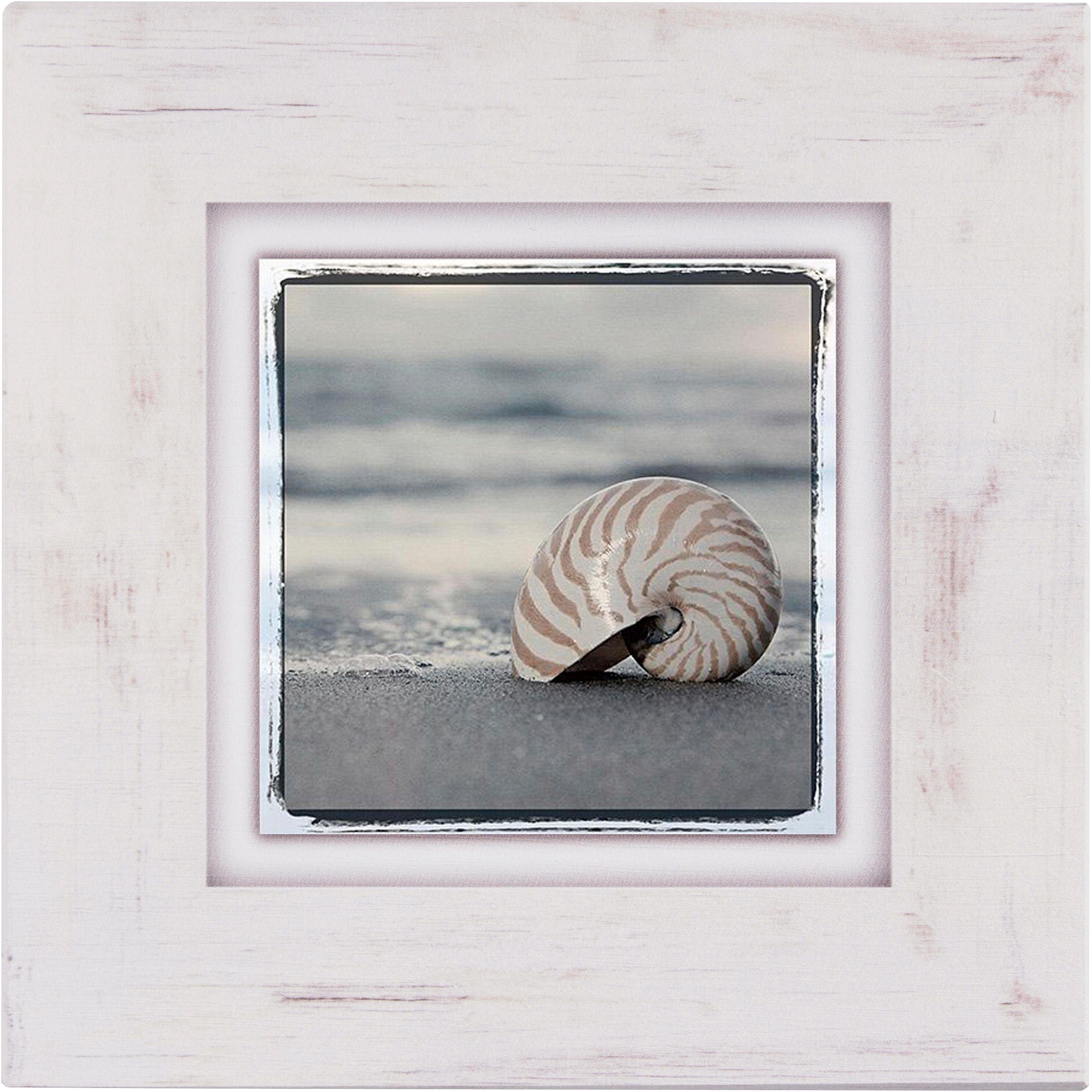 Home affaire Holzbild »Schneckenhaus auf Sand«, 40/40 cm-HomeTrends