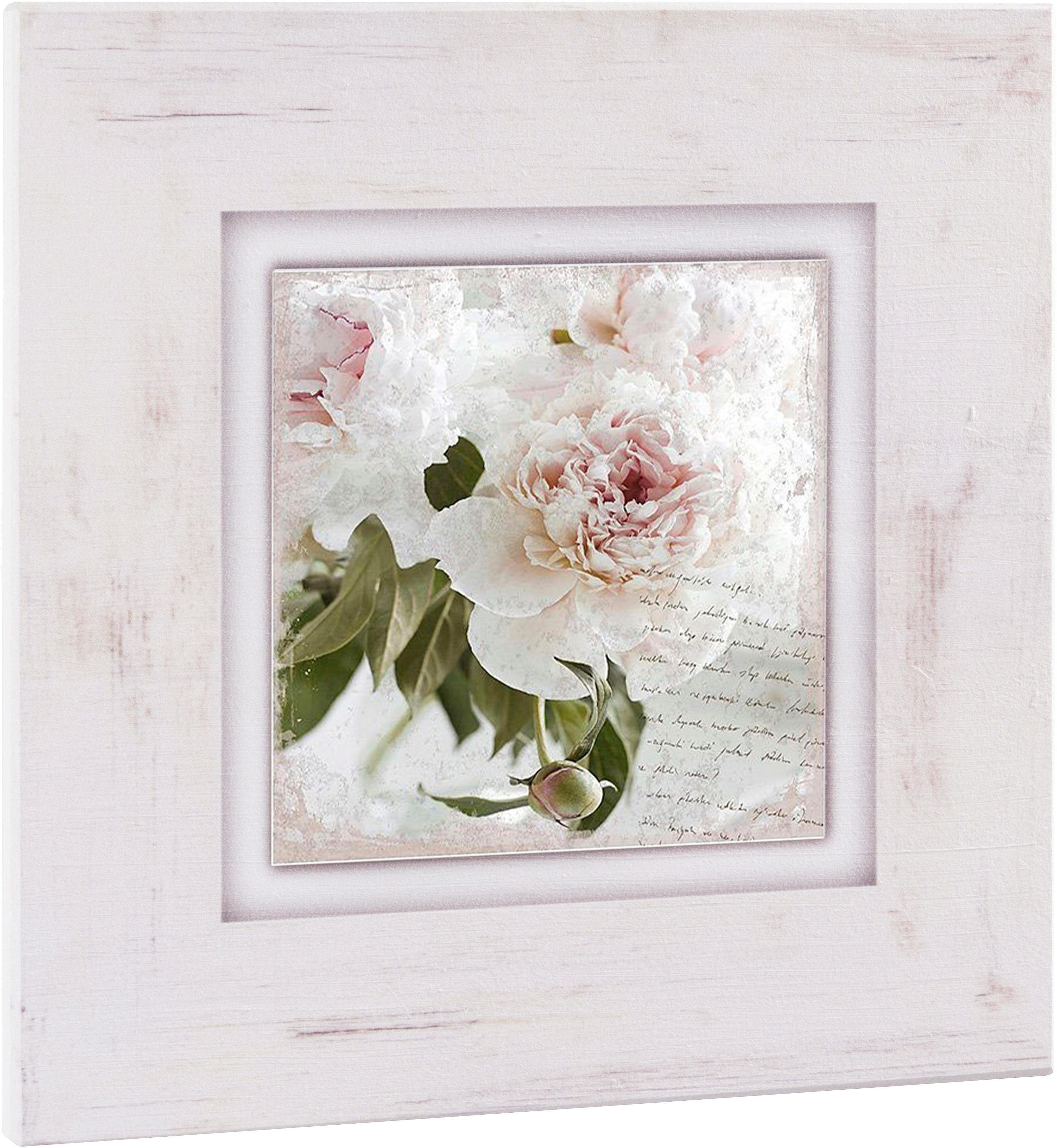 Home affaire Holzbild »Rosa Blume«, 40/40 cm-Otto