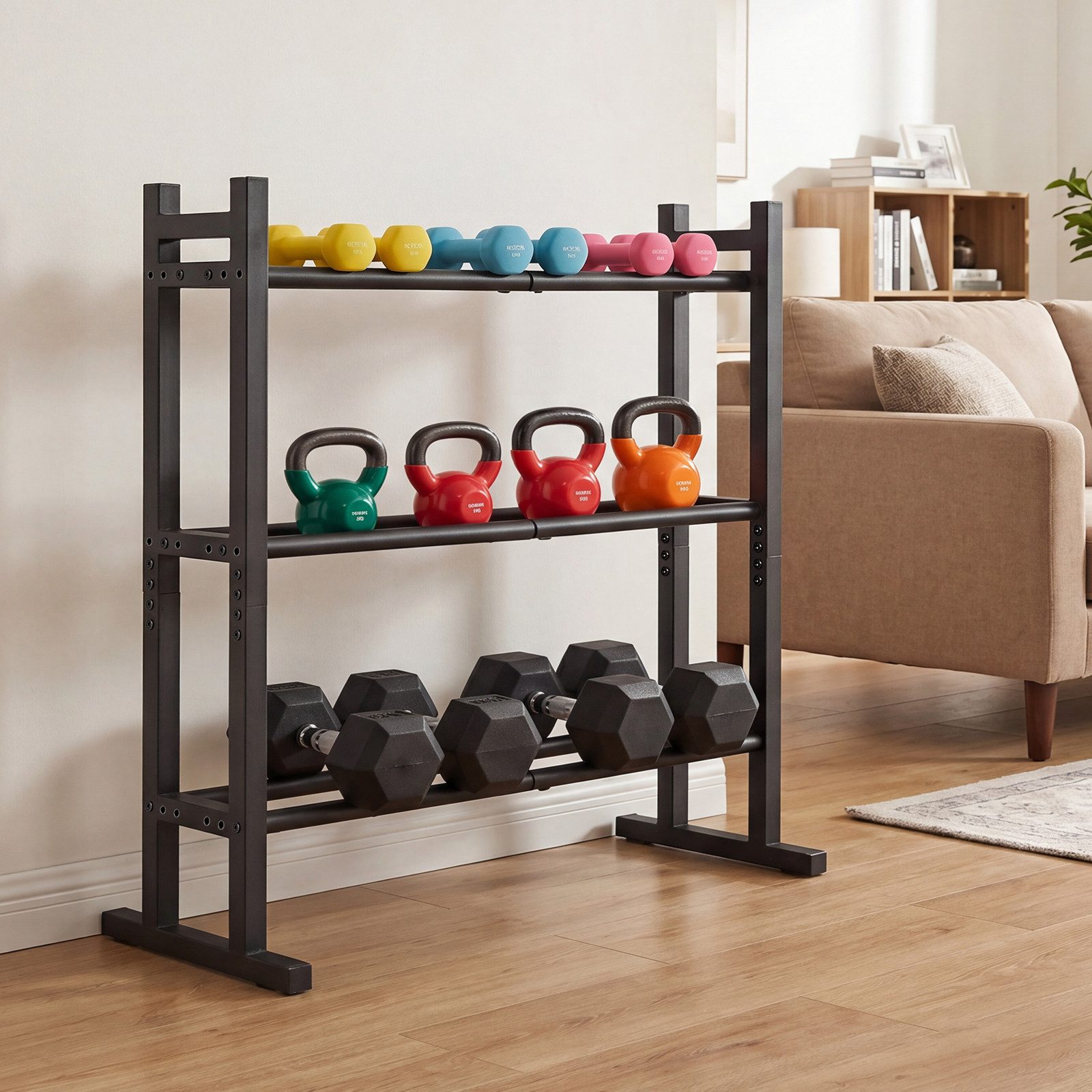 COSTWAY Kurzhantelständer, (1-St), 3-stufiger Hantelständer für Zuhause Gym