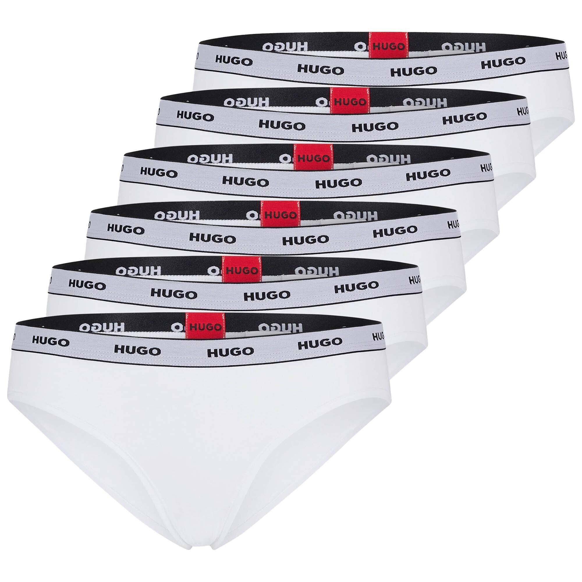 HUGO Slip Damen Slips, 6er Pack - Brief Stripe, Unterwäsche Weiß