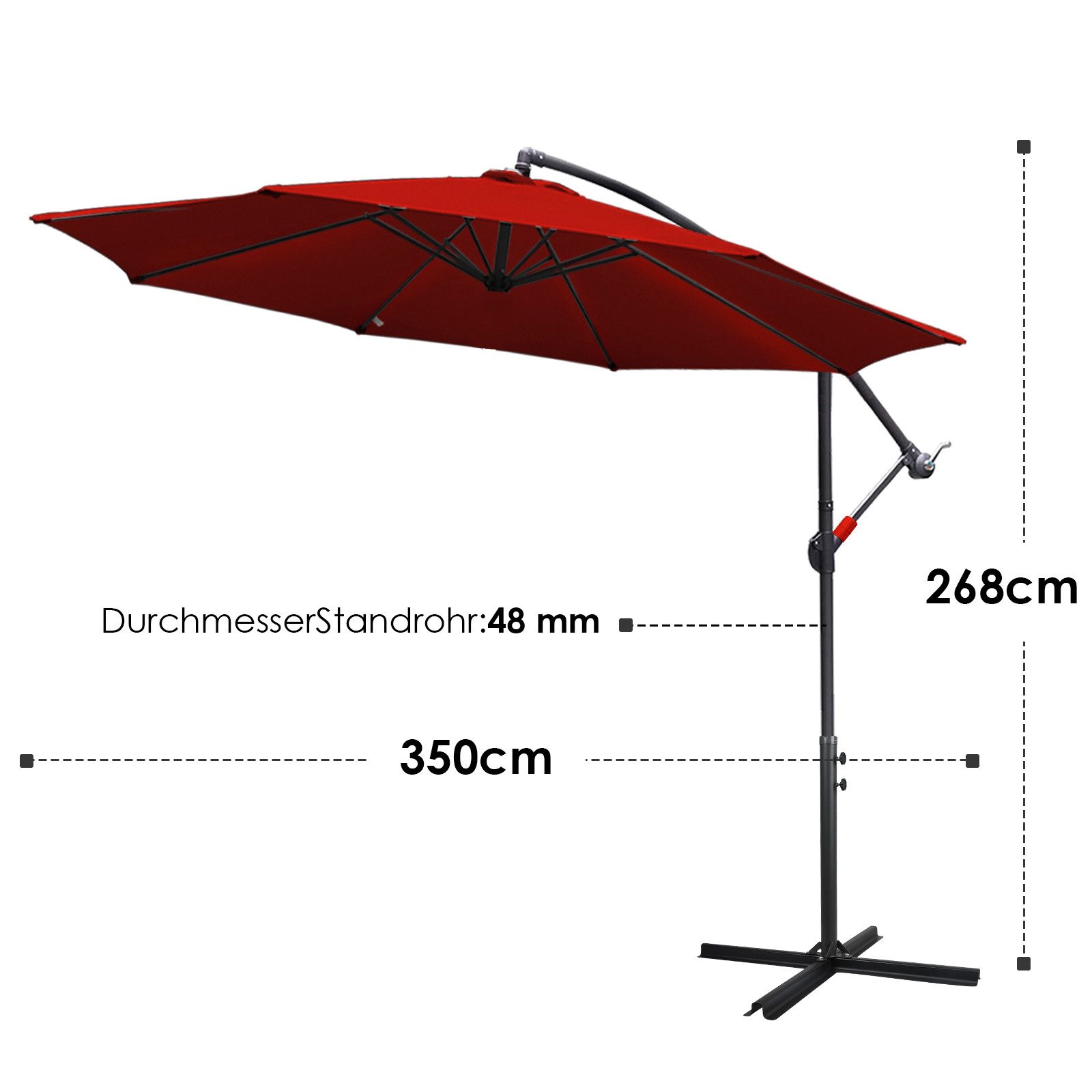Clanmacy Sonnenschirm Gartenschirm 350cm, Ampelschirm mit günstig online kaufen