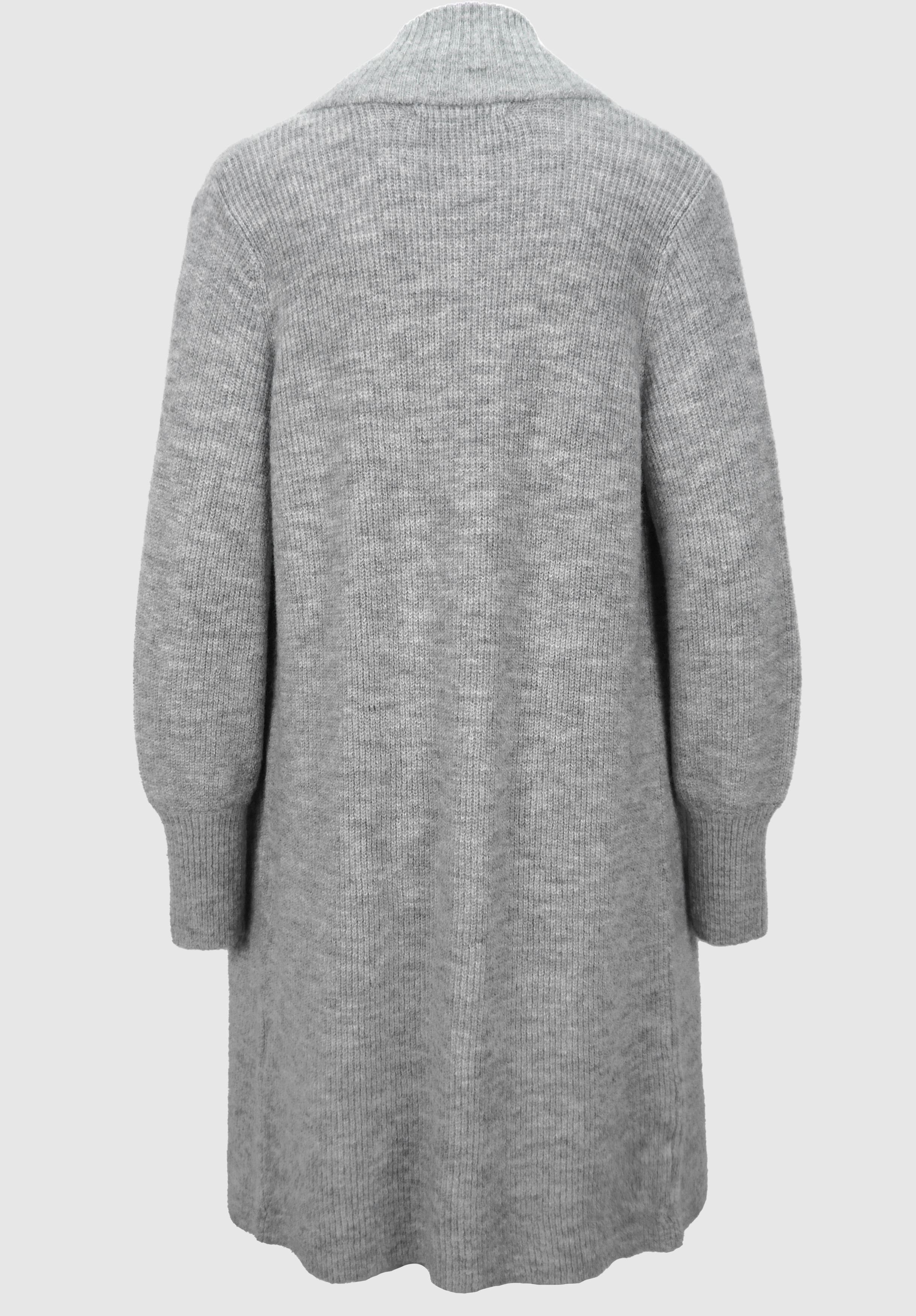 bianca Kapuzenstrickjacke
