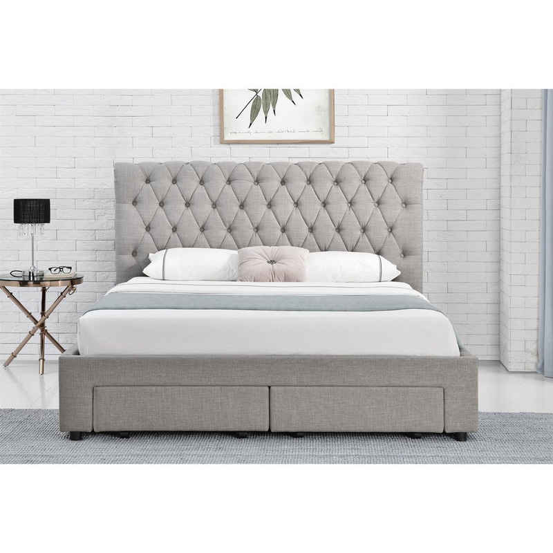 HTI-Line Bett Bett Claire 180, mit Lattenrost, ohne Matratze und Dekoration
