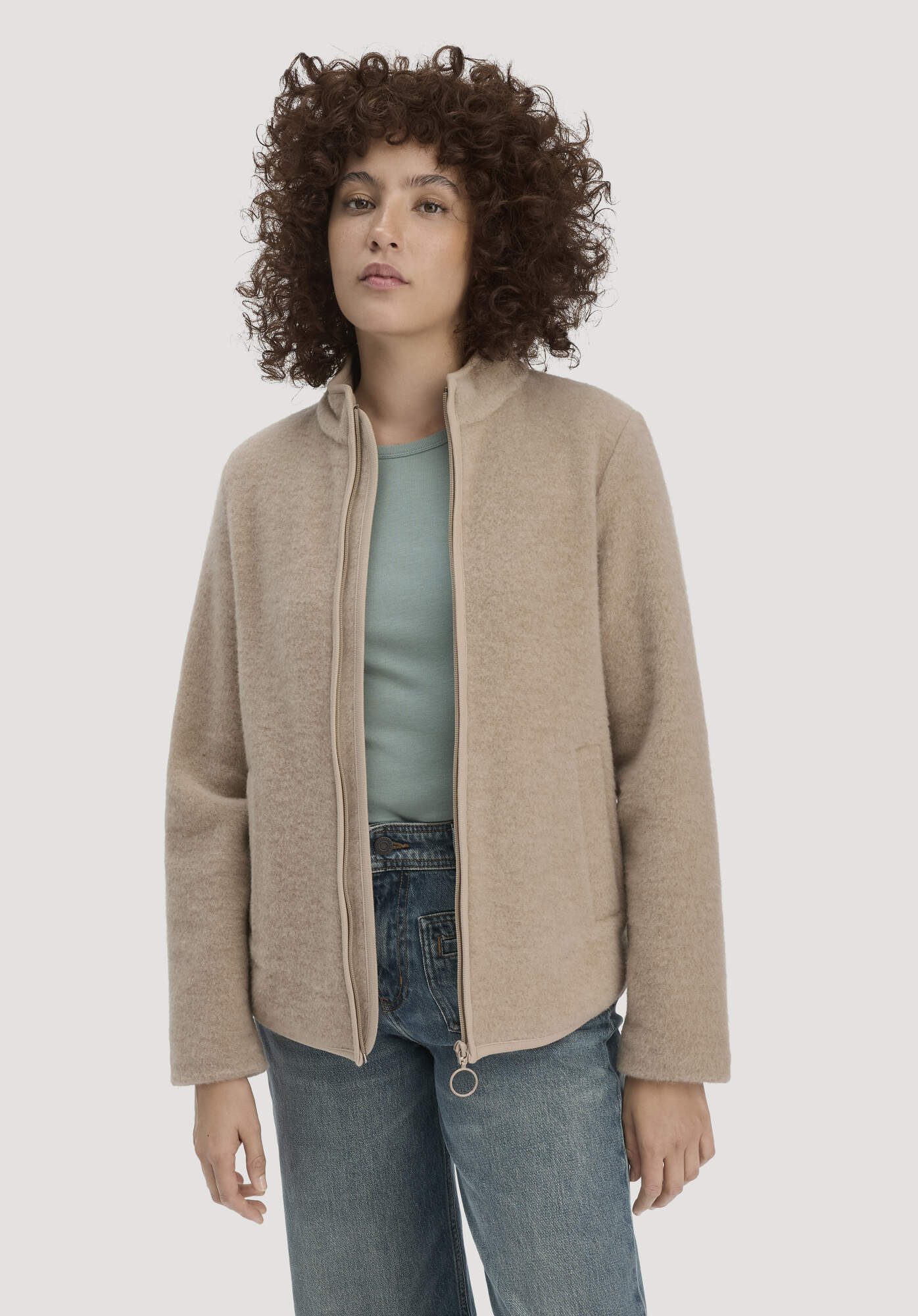 Hessnatur Fleecejacke Regular aus reiner Bio-Merinowolle (1-St) günstig online kaufen