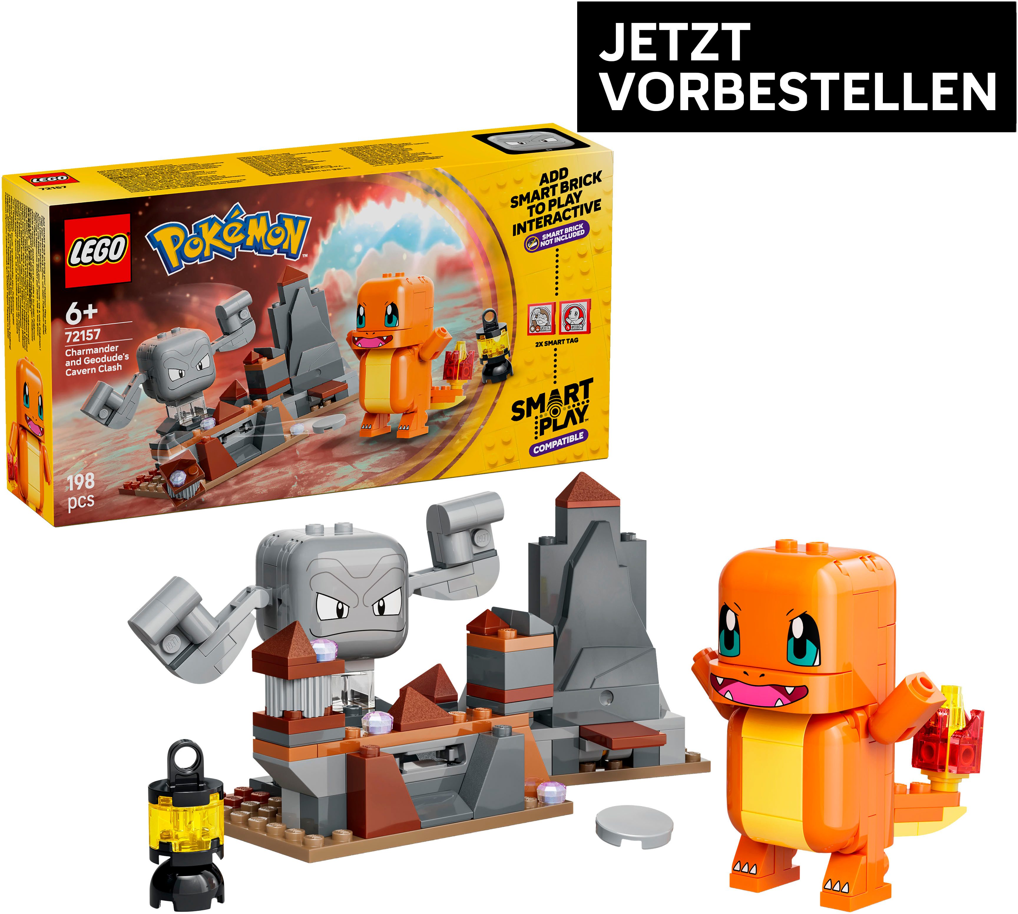LEGO® SMART Play:Glumandas und Kleinsteins Höhlenduell (72157), LEGO Pokémon Konstruktionsspielsteine, (198 St), Mit SMART Brick kombatibel (nicht enthalten)