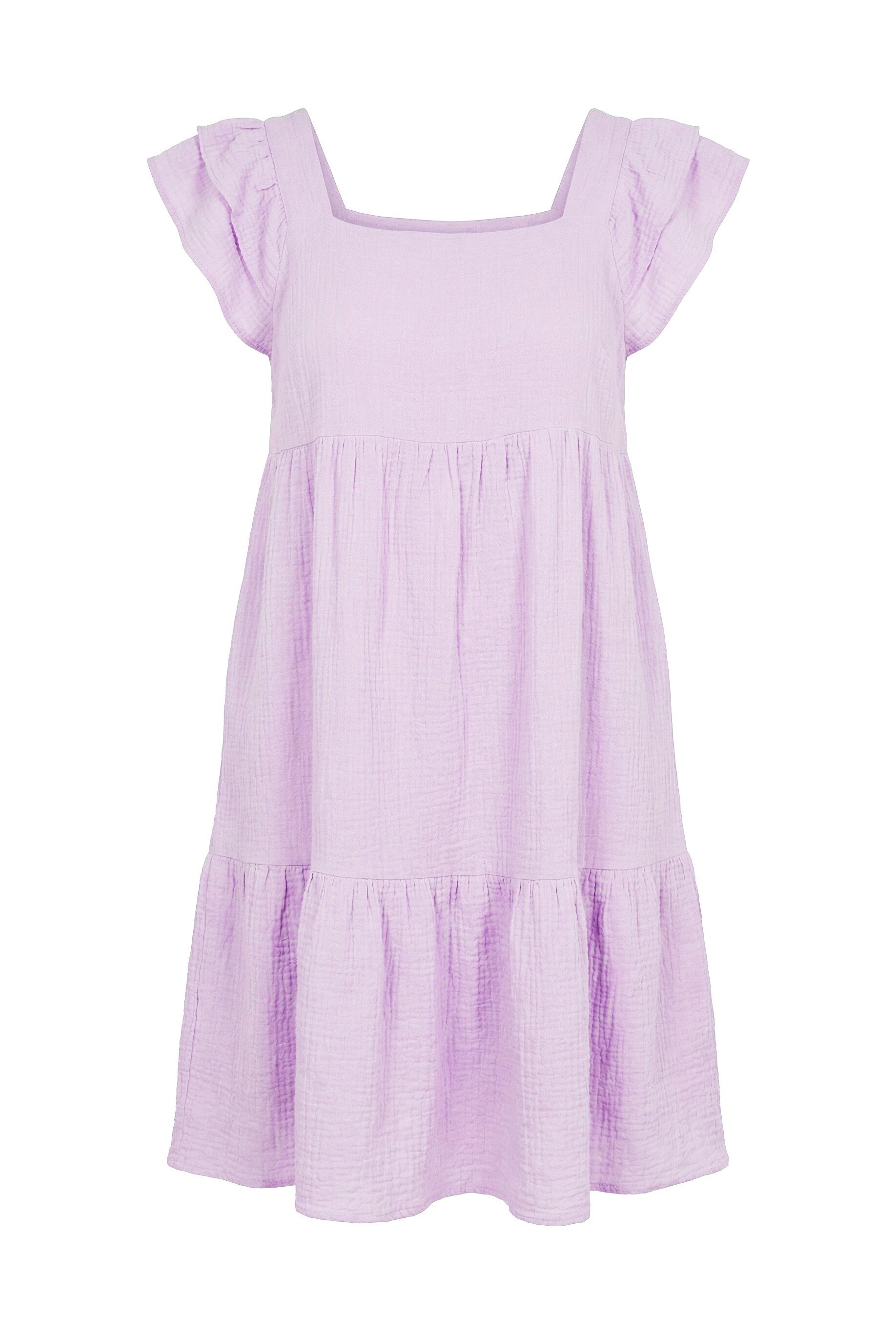 Angel of Style Jerseykleid Musselinkleid Carree-Ausschnitt Volants