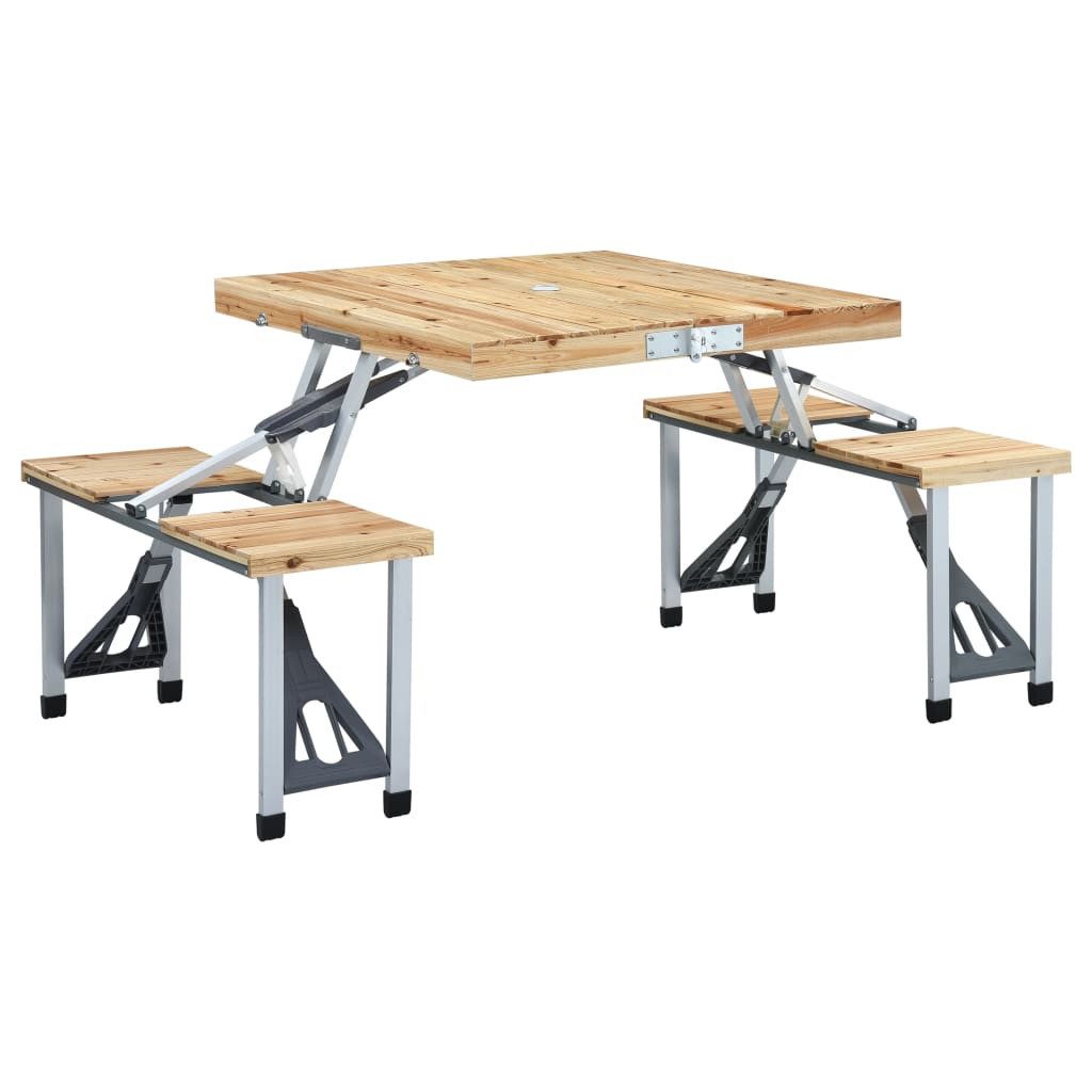 Campingtisch Klappbarer Campingtisch mit 4 Sitzen Stahl Aluminium