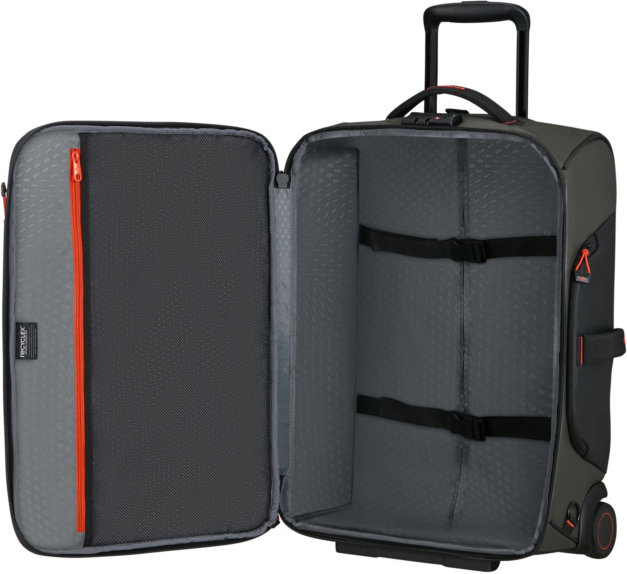 Samsonite Reisetasche Ecodiver, mit Trolley- aus Material teilweise Rucksackfunktion; und grau recyceltem