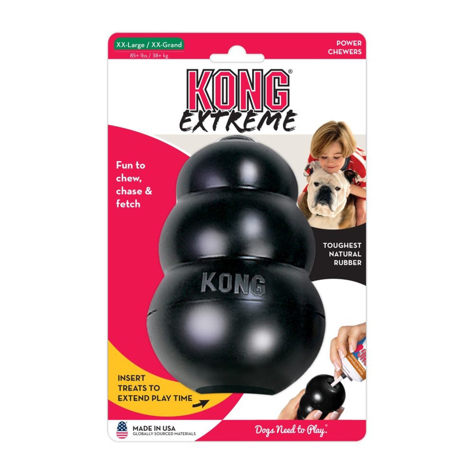 KONG Kauspielzeug KONG Classic XXL, schwarz, Kauspielzeug aus Naturkautschuk für Hunde