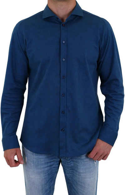 Desoto Hemd »DESOTO Hemd bügelfrei aus merzerisierter Premium Jersey-Baumwolle, mittelblau, Mellange«
