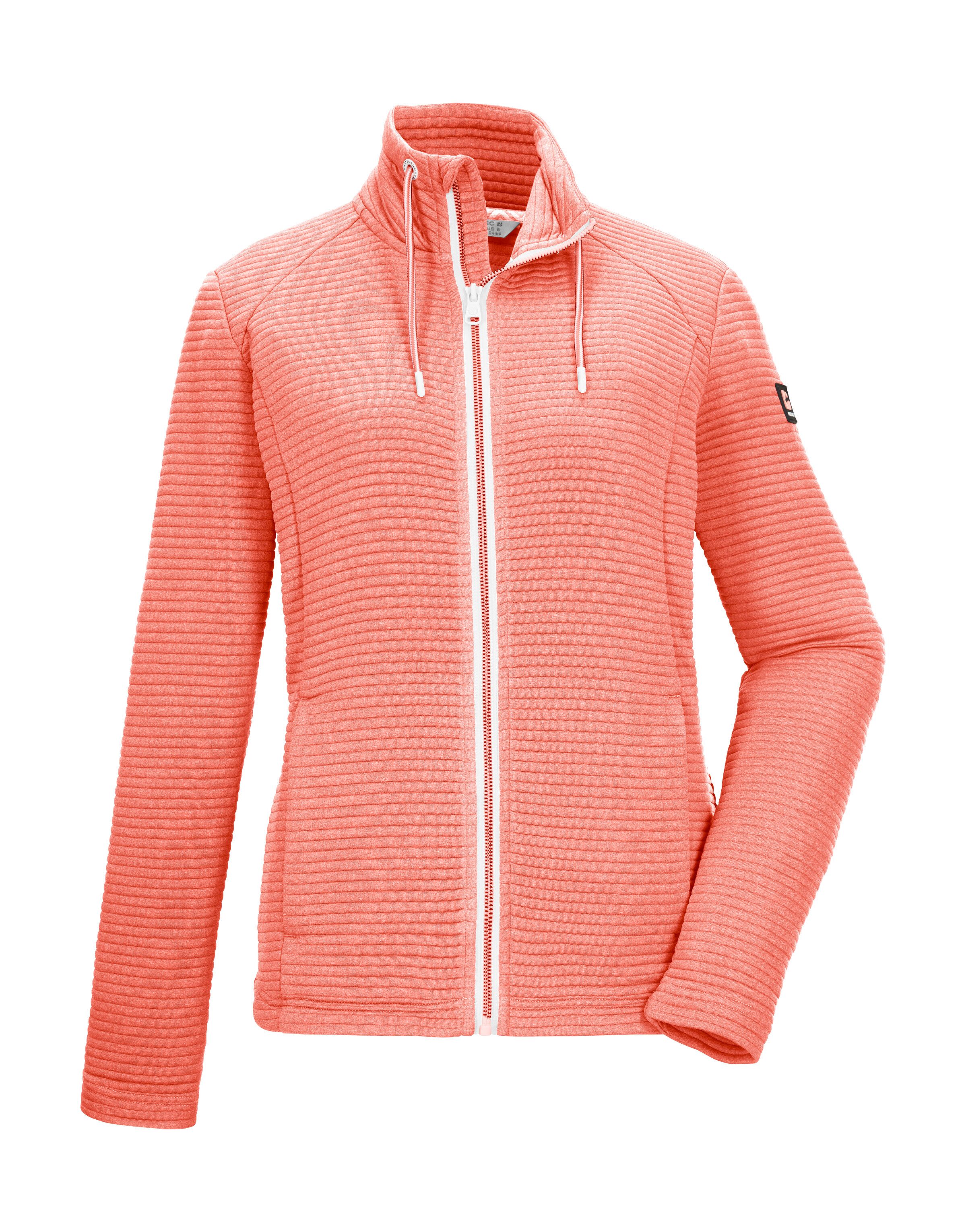 Killtec Strickjacke KOS 12 WMN FLX JCKT Elastische Damenjacke, gestreift, mit Kinnschutz und Taschen