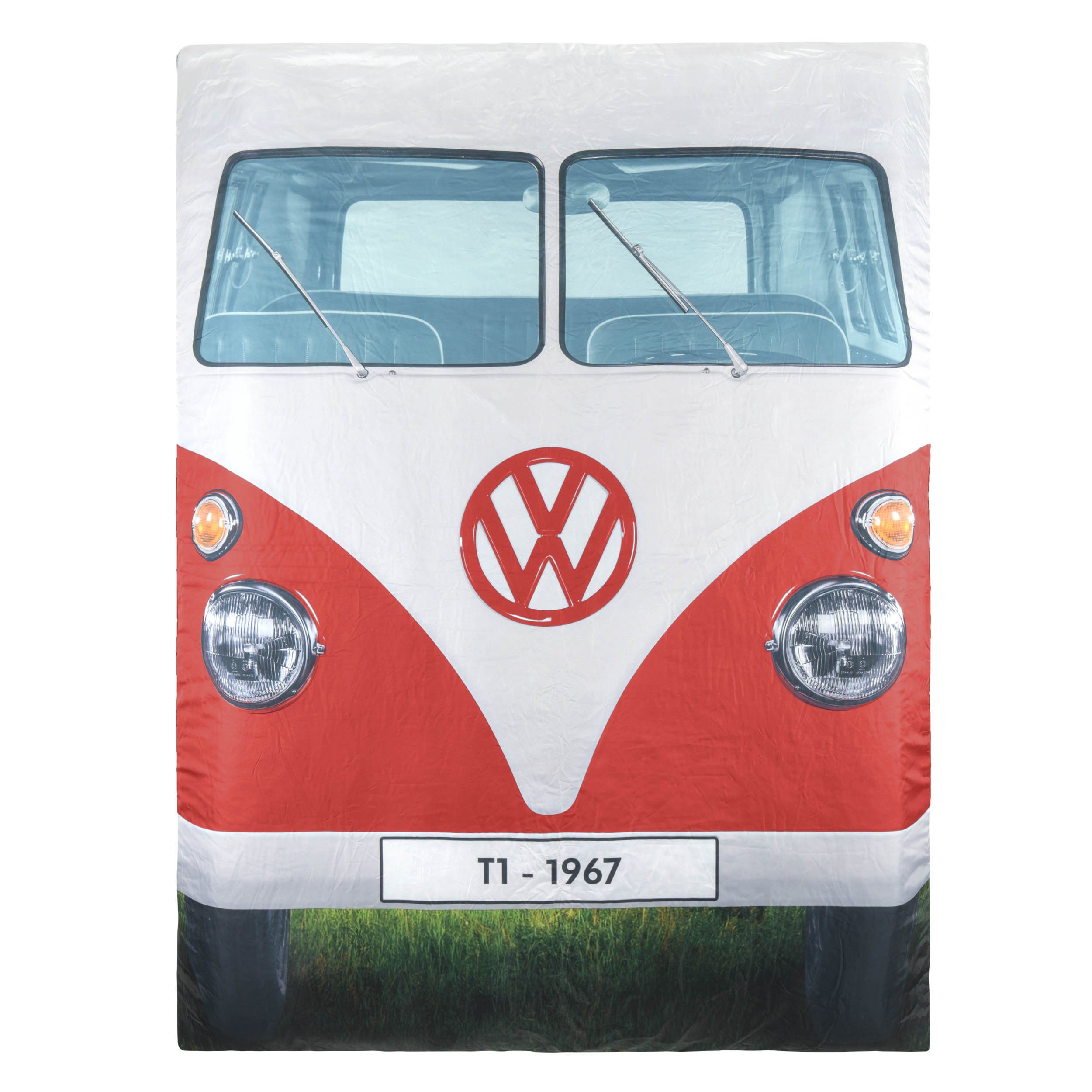 VW Collection by BRISA Doppelschlafsack Rote VW Bulli Fron & Blaue VW Bulli  Rückseite