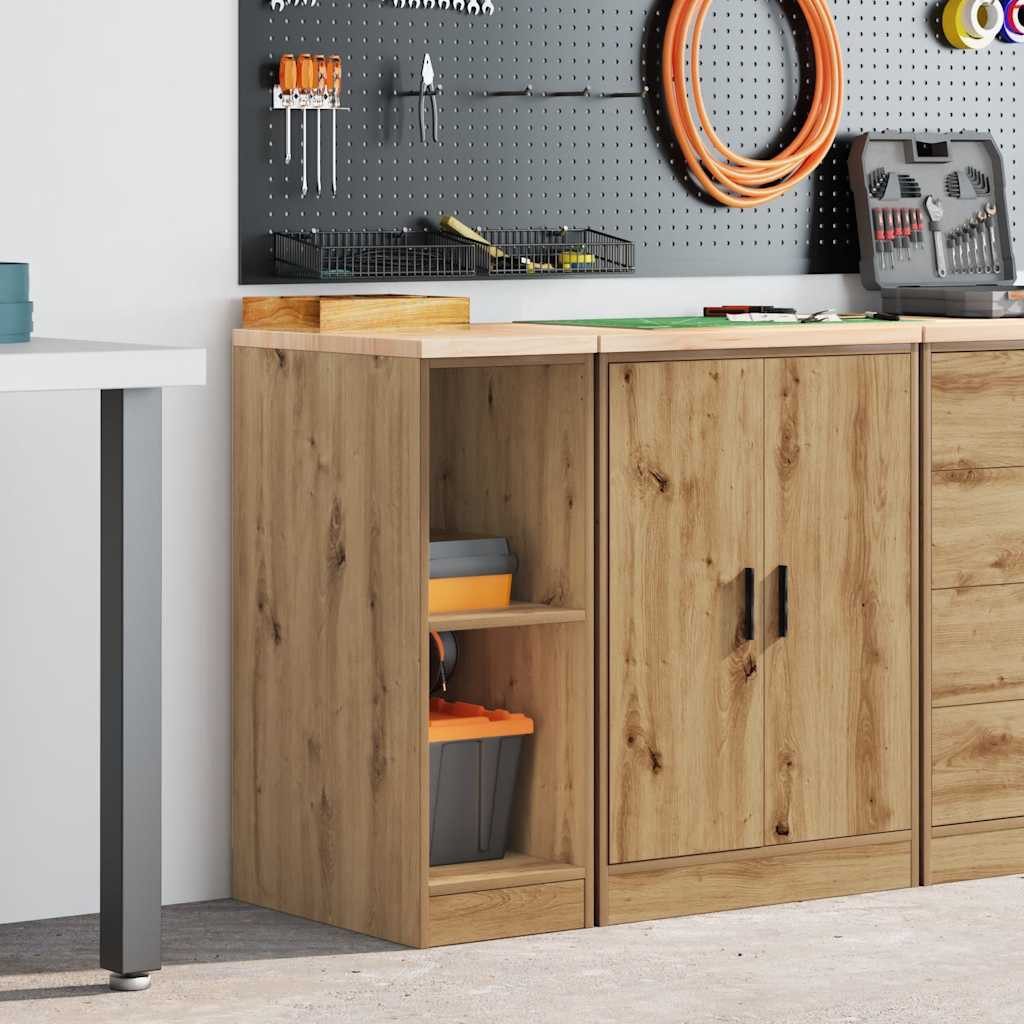 vidaXL Schrankmodule Garagen-Aufbewahrungsschrank Artisan-Eiche Massivholz günstig online kaufen