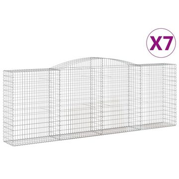 vidaXL Blumentopf Gabionen mit Hochbogen 7 Stk. 400x50x140/160cm Verzinktes Eisen (7 St)