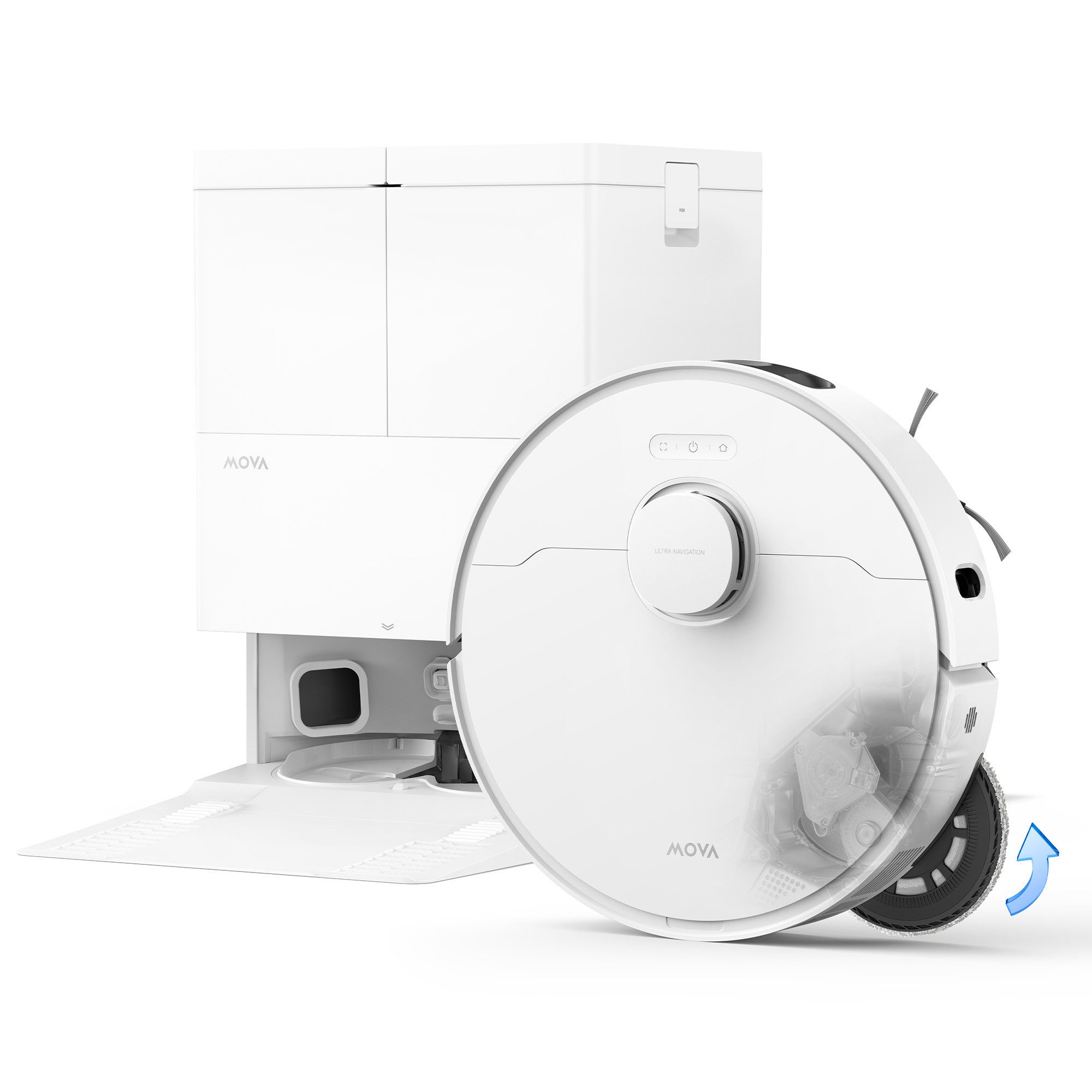 Mova Saugroboter mit Wischfunktion MOVA E50 Ultra, mit Beutel, TurboScrub-Technologie, Auto-Mopptrocknung mit Sprühdüsen