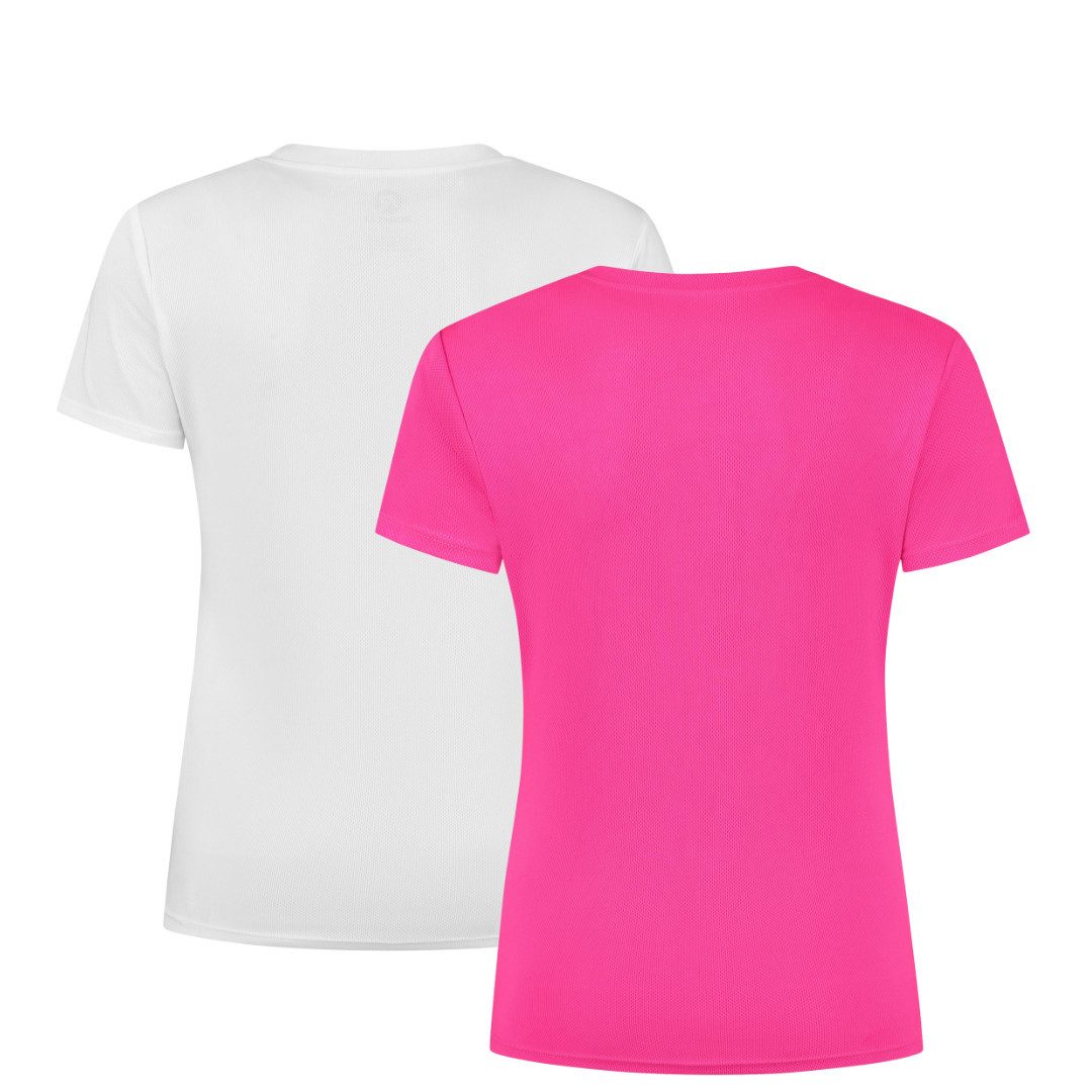 Rogelli Funktionsshirt Laufshirt Damen Atmungsaktives Kurzarmshirt 2er-Pack