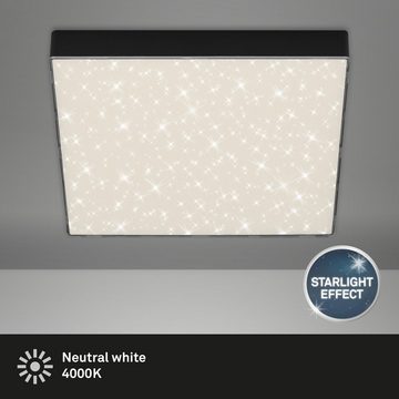 Briloner Leuchten LED-Sternenhimmel 7078-415, Sternenhimmel, rahmenlos, LED fest verbaut, Warmweiß, Deckenlampe, 28,7x28,7x3,6cm, Schwarz, 21W, Wohnzimmer, Schlafzimmer