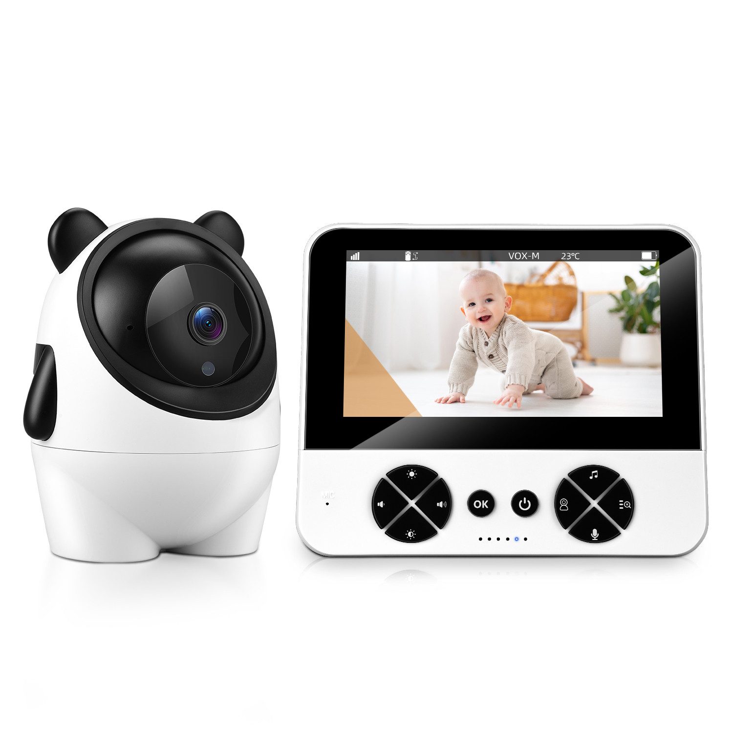 Video-Babyphone mit Kamera 4,3 Zoll Baby Monitor 720p Baby Phone Digitalzoom