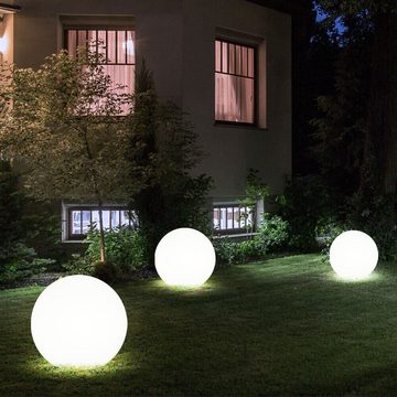 Globo Gartenleuchte, LED-Leuchtmittel fest verbaut, 3er Set LED Außen Solar Kugel Leuchten Garten Beleuchtung Rasen