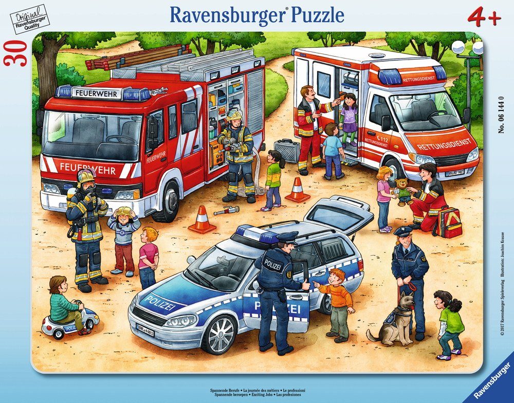 Ravensburger Puzzle Rahmen Puzzle Spannende Berufe 06144, 30 Puzzleteile
