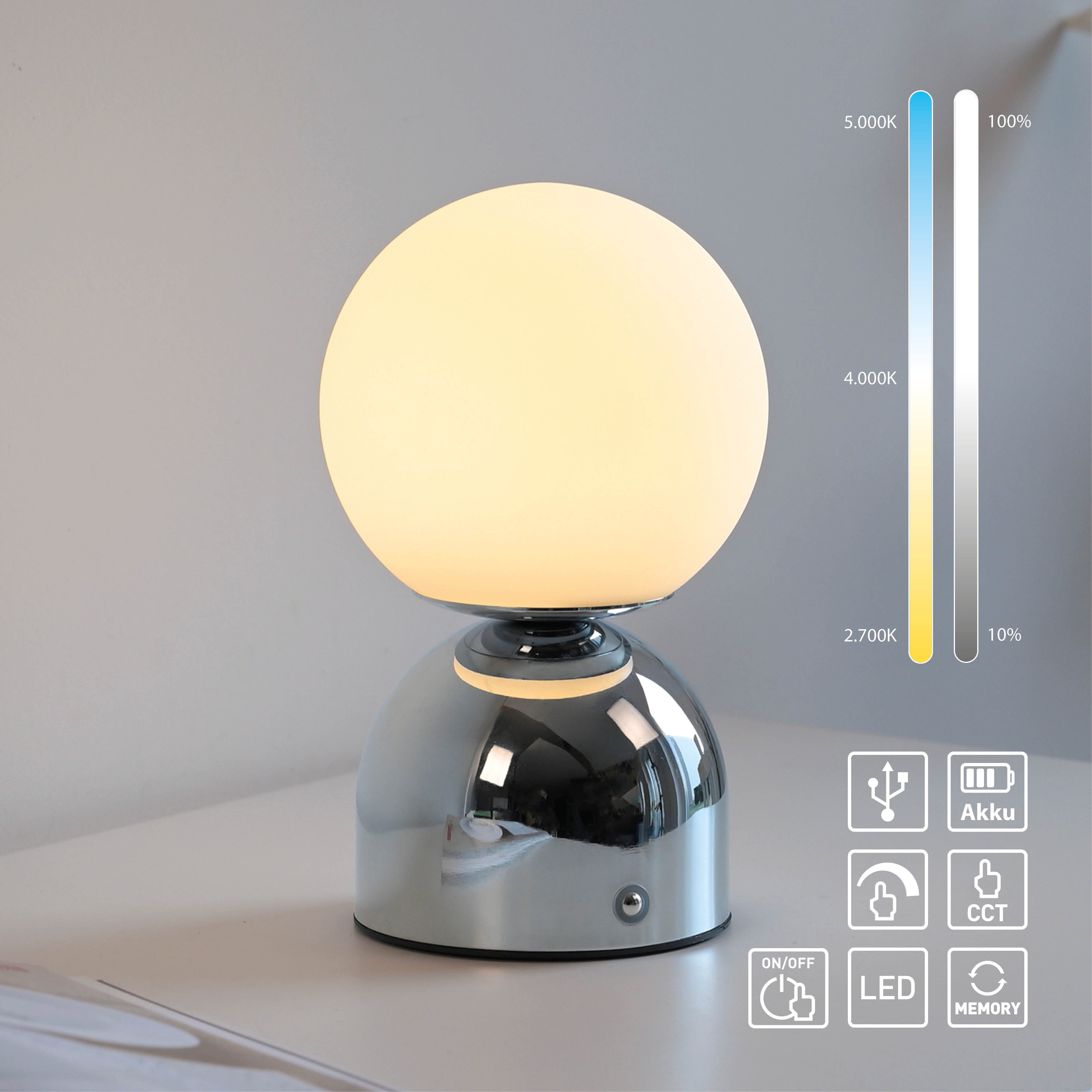 SCHÖNER WOHNEN-Kollektion LED Tischleuchte RUDI, Farbsteuerung, LED fest integriert, warmweiß - kaltweiß, SCHÖNER WOHNEN Kollektion, CCT 3000-6000K, Touchdimmer – Bild 5 von 5