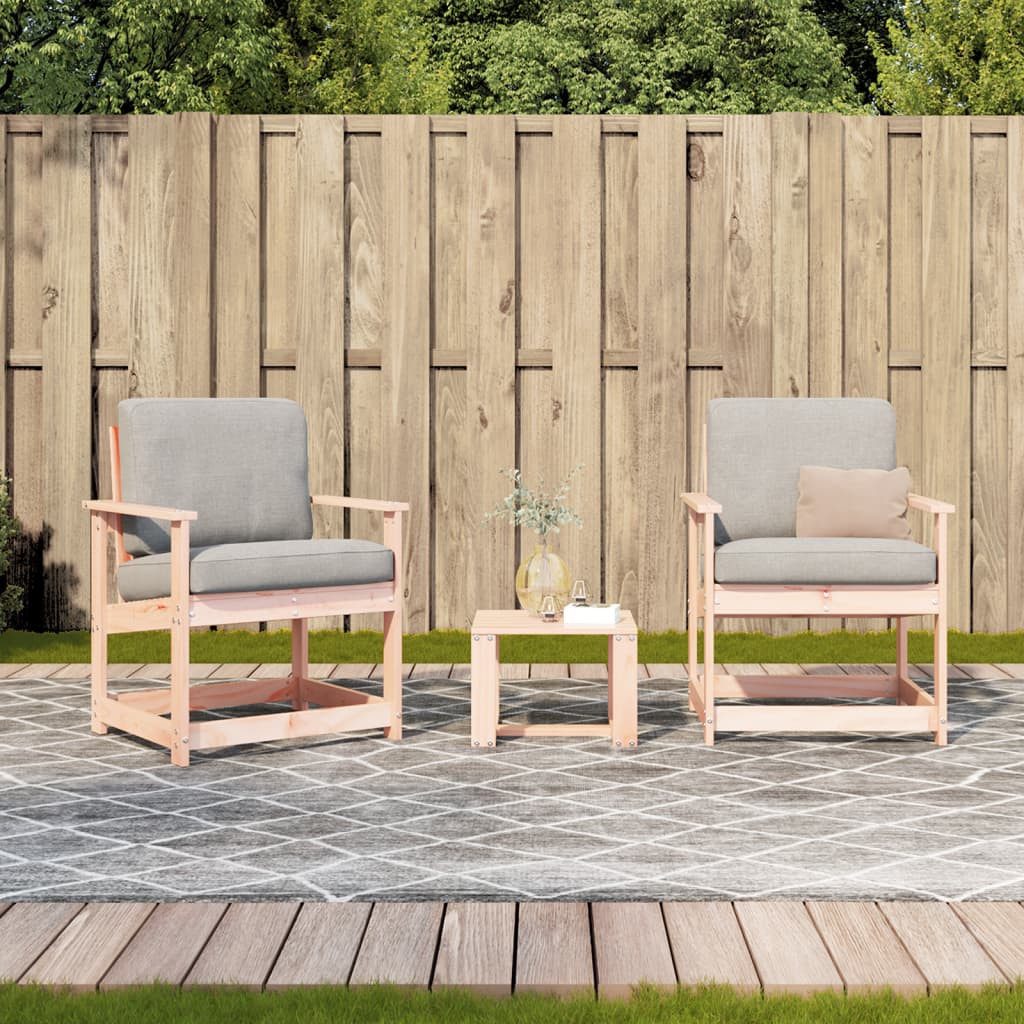 vidaXL Gartenstuhl 3-tlg. Garten-Lounge-Set Massivholz Douglasie günstig online kaufen