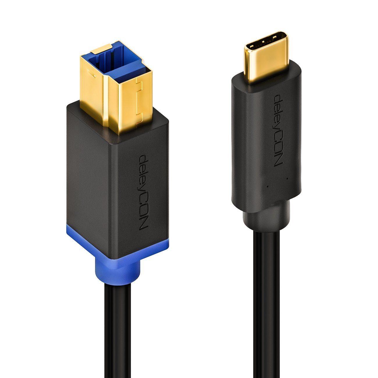 deleyCON deleyCON 1m USB C Kabel Datenkabel USB 3.0 USB-B zu USB-C Computer Tintenstrahldrucker