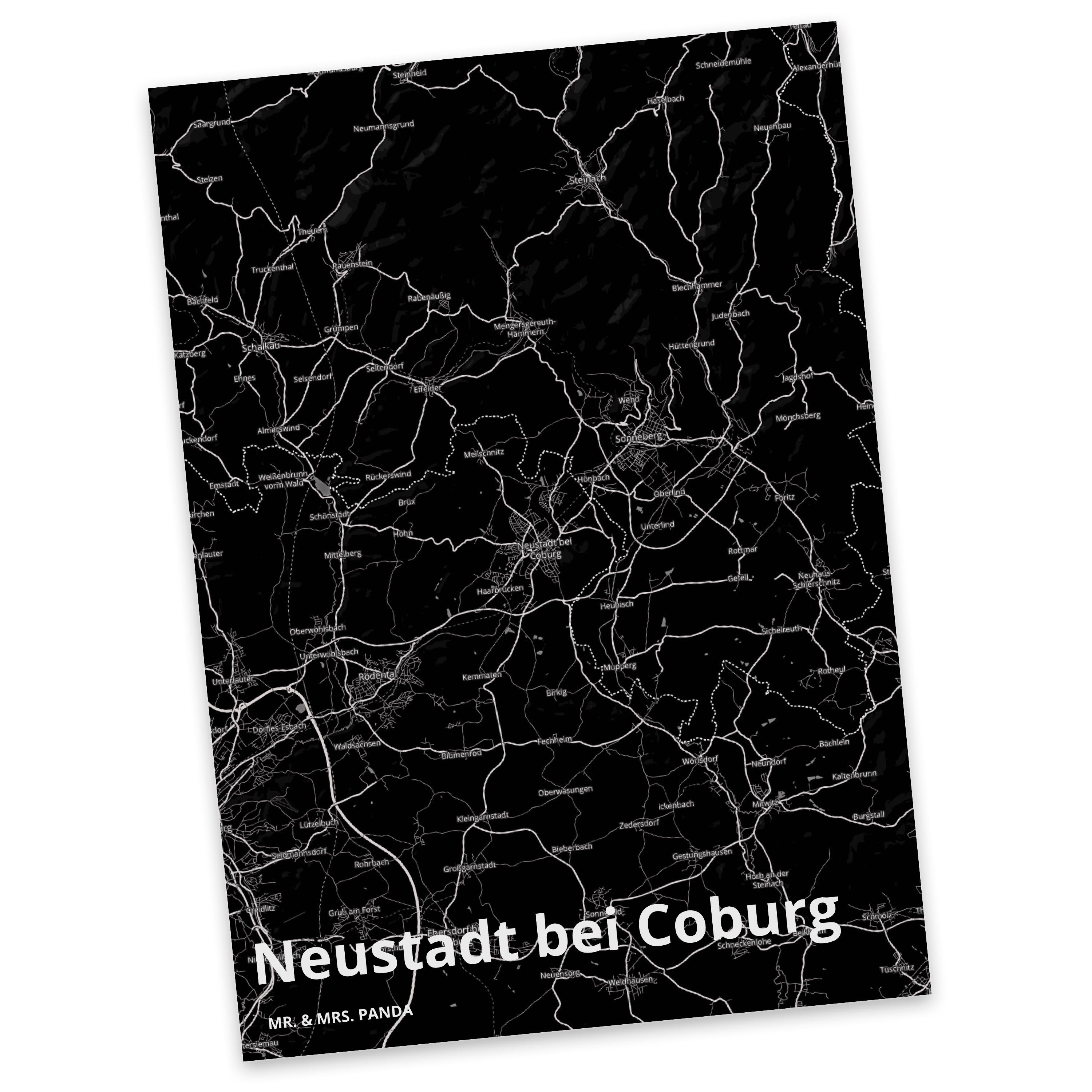Dorf, Karte, Gr Mr. Mrs. - Panda & Geschenk, Coburg Postkarte bei Einladungskarte, Neustadt Ort,