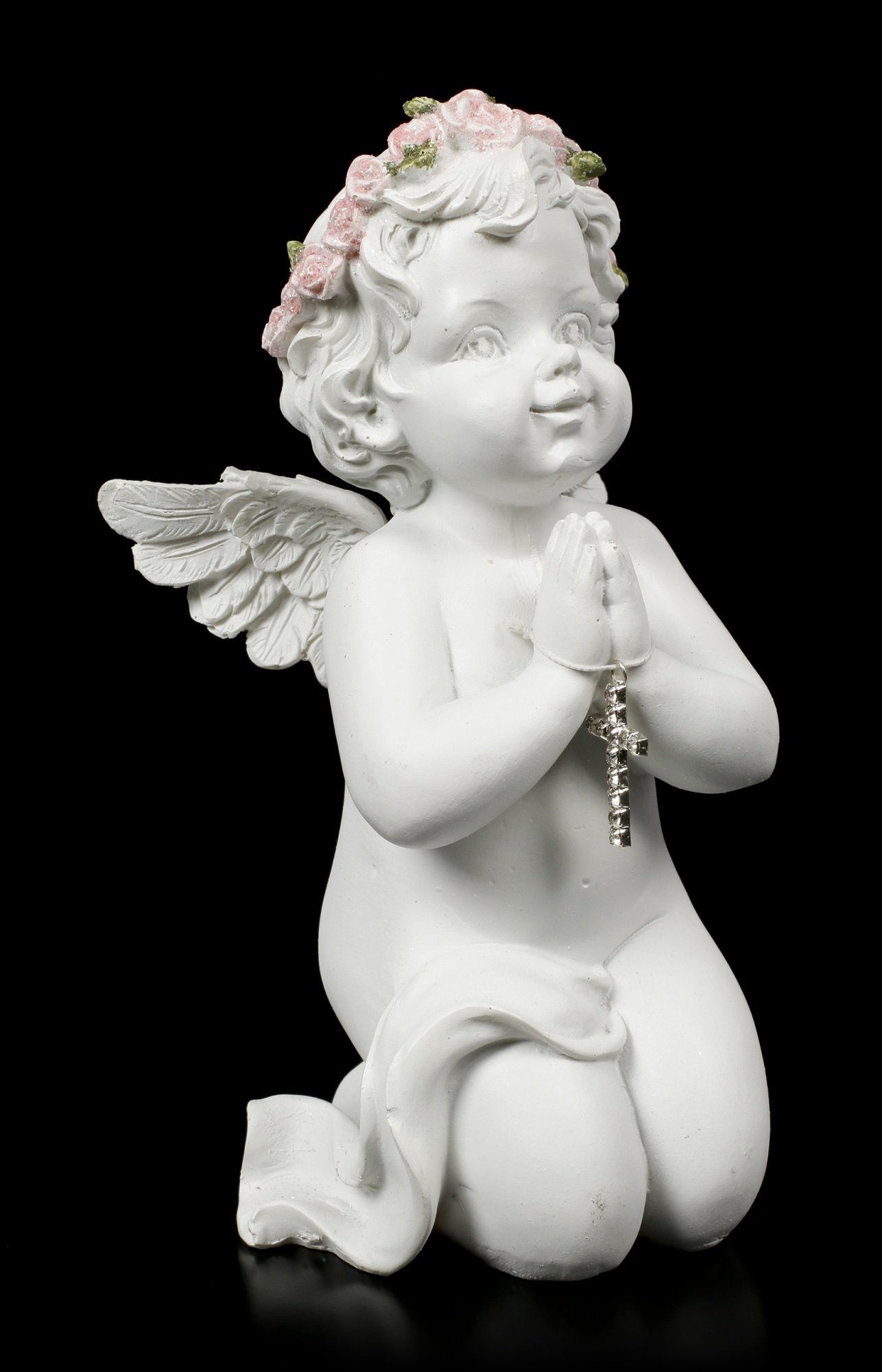 mit Figur Shop Weiße Putte Dekofigur GmbH - Figuren betend Cherub Dekofigur Kreuz Engel