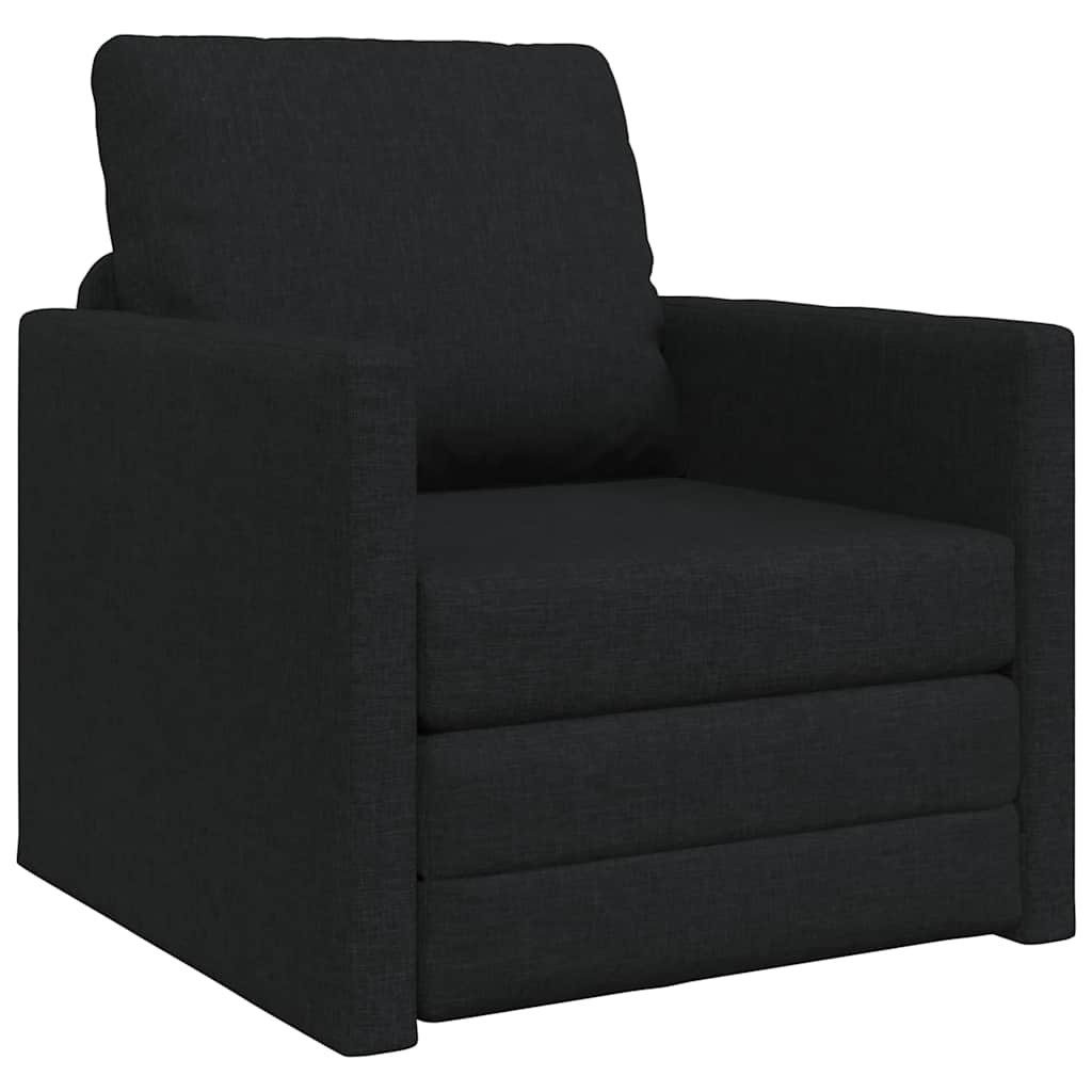 vidaXL Sofa Schlafsofa 60cm Schwarz Stoff, 1 Teile