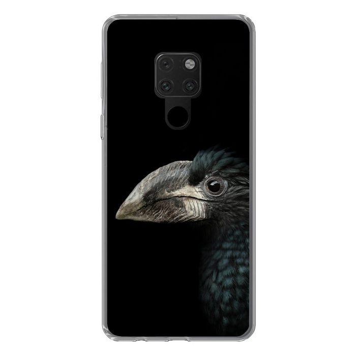 MuchoWow Handyhülle Vogel - Porträt - Hornvogel - Schwarz - Tiere Phone Case Handyhülle Huawei Mate 20 Silikon Schutzhülle
