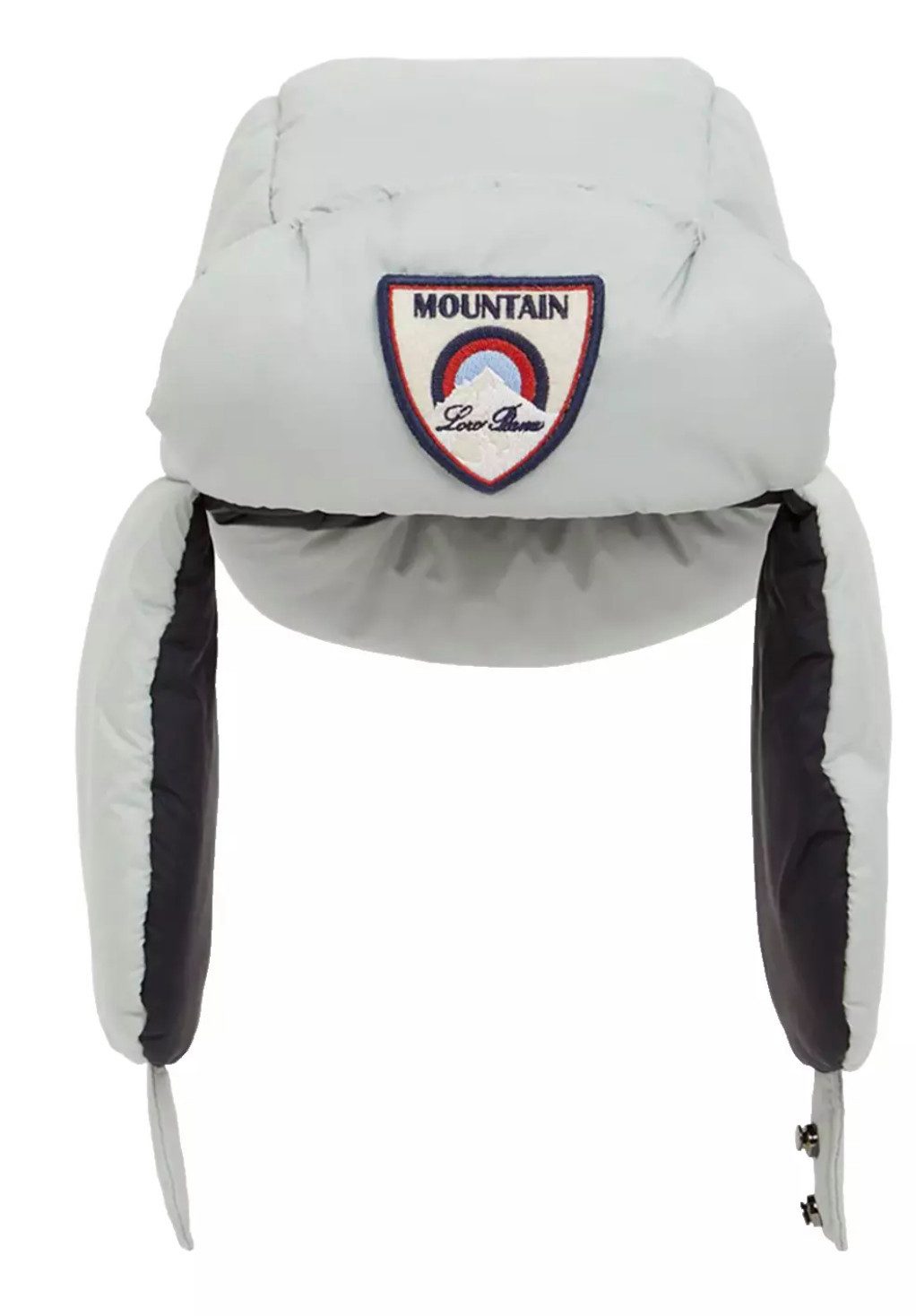 Loro Piana Ohrenmütze Alaskan Mountain Nylon Trapper Mütze Front-Logo-Patch, Füllung für Wärme