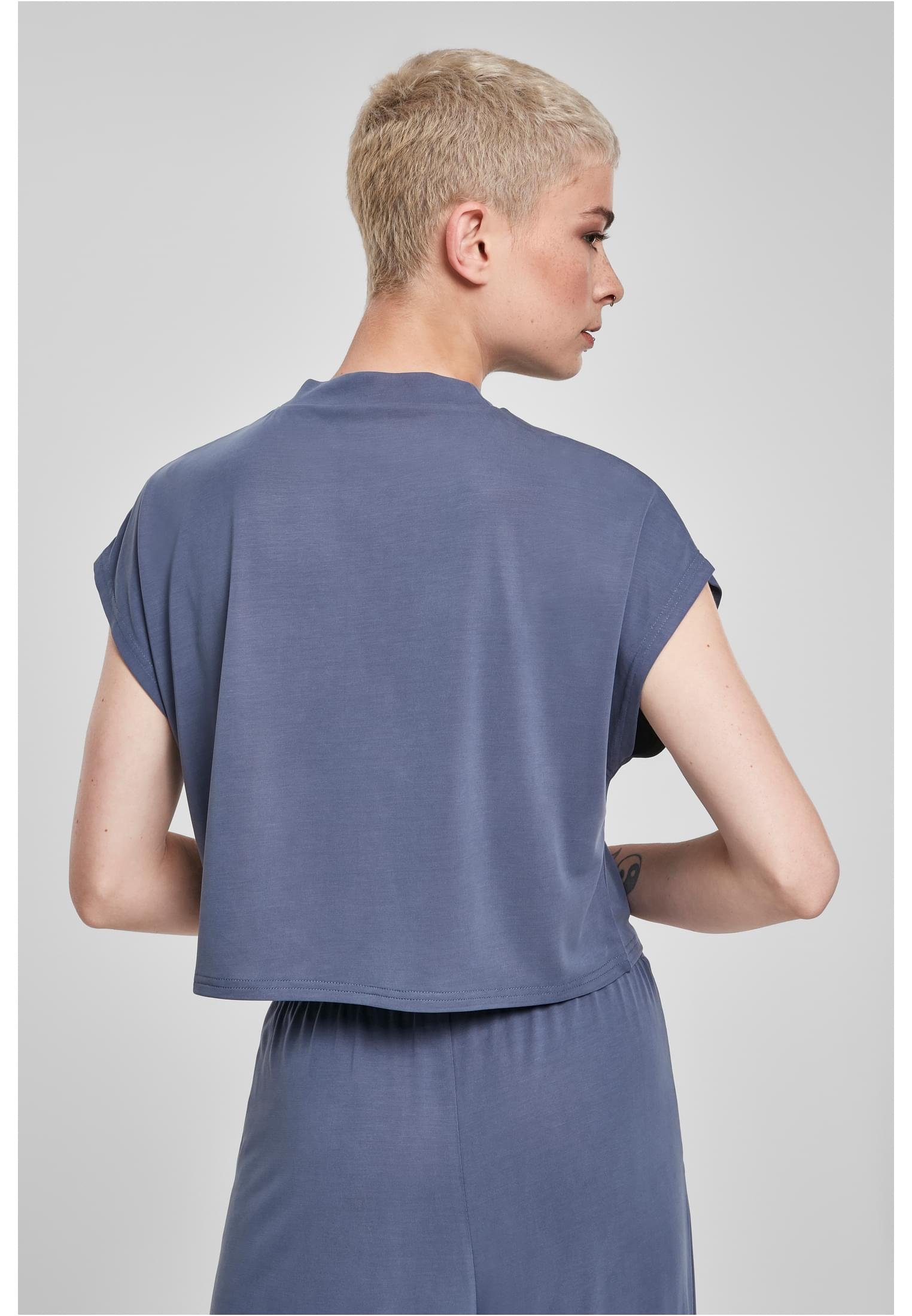 URBAN CLASSICS T-Shirt Damen Modal Ladies (1-tlg) Tee vintageblue Short