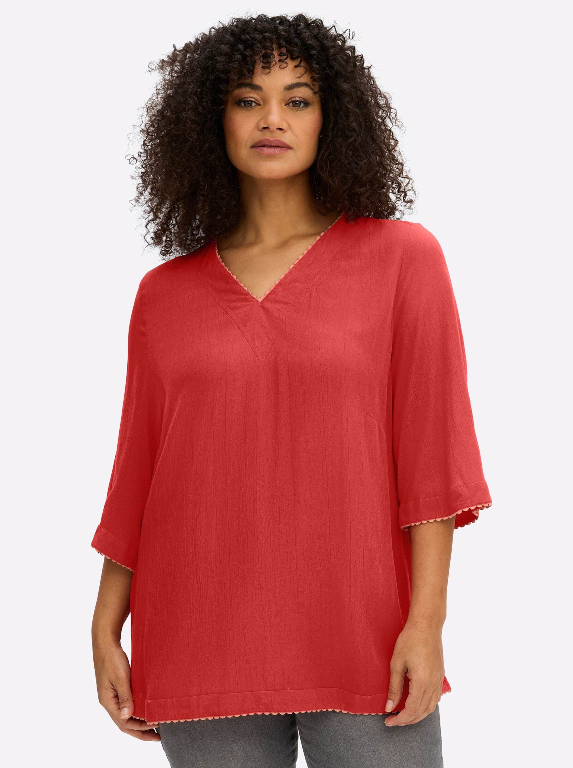 Sheego Klassische Bluse Tunika 3/4-Arm