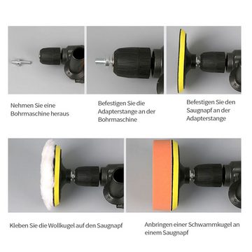 Amissz Polierpad Auto-Polierschwamm-Set,abnehmbar,wiederverwendbar,16 Stück