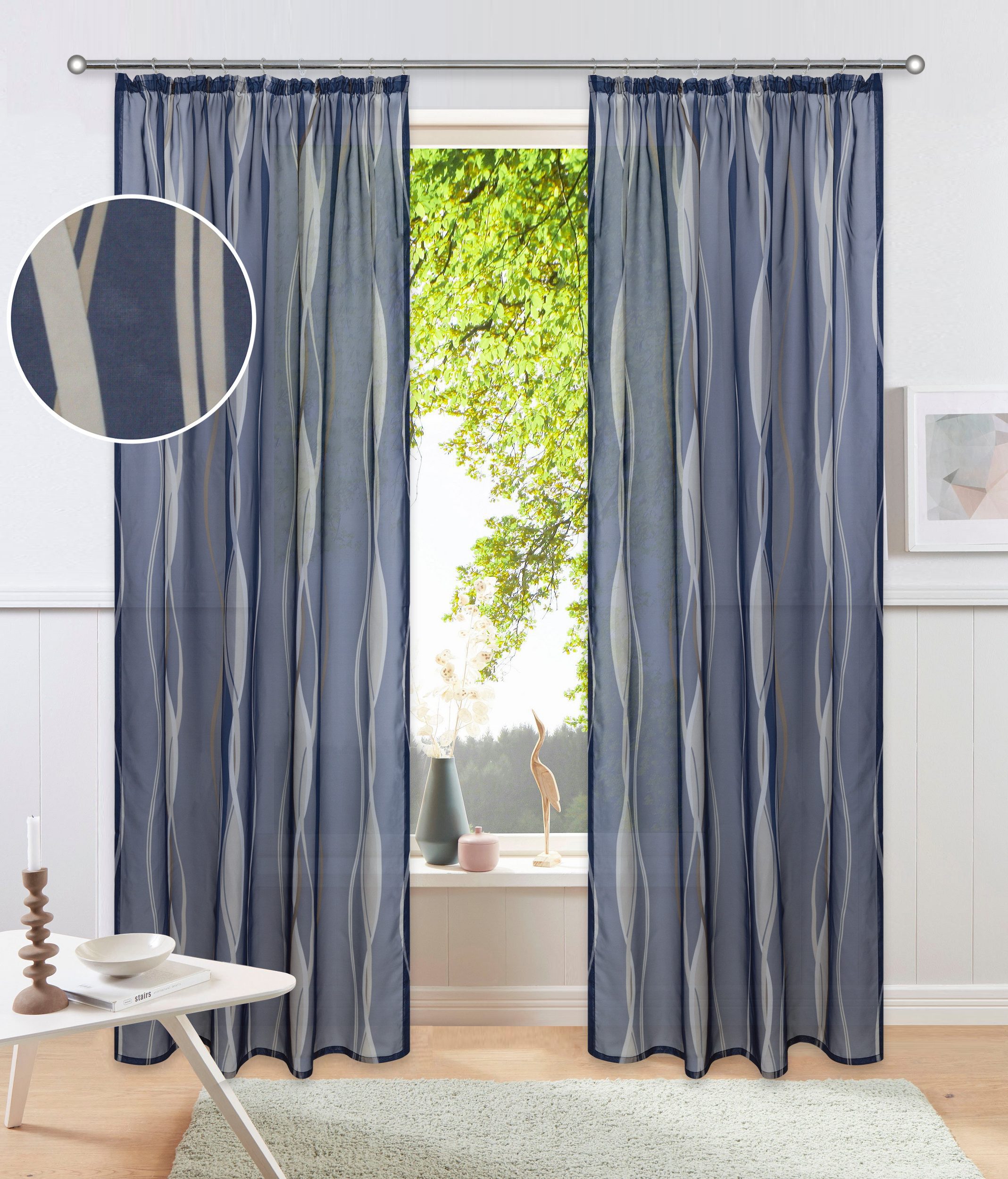 OTTO home Gardine Dimona (2 St), Kräuselband, transparent, Voile, 2er-Set, transparent, Voile, Polyester