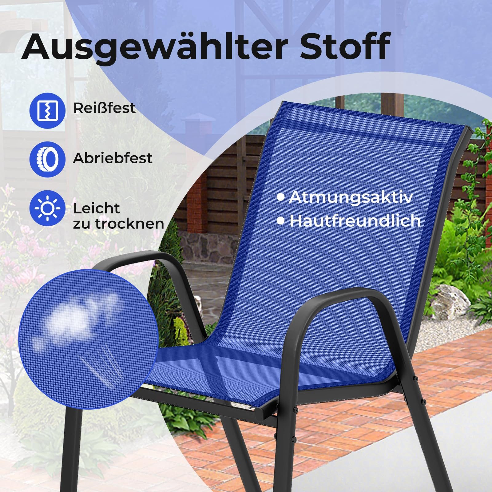 COSTWAY Balkonset 3 TLG. Sitzgruppe, mit 2 Stühle & 1 Tisch