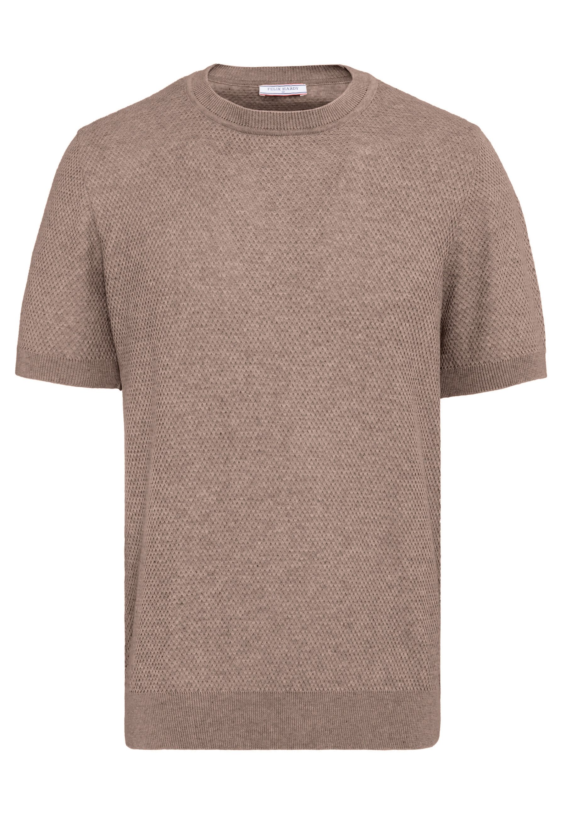Felix Hardy T-Shirt Basic-Strick-T-Shirt mit Rundhalsausschnitt und Knöpfen